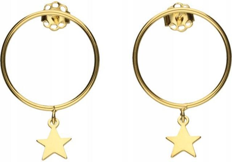Zlaté náušnice 585 kolečko s závěsnou hvězdičkou 1,36 g, elegantní jako dárek