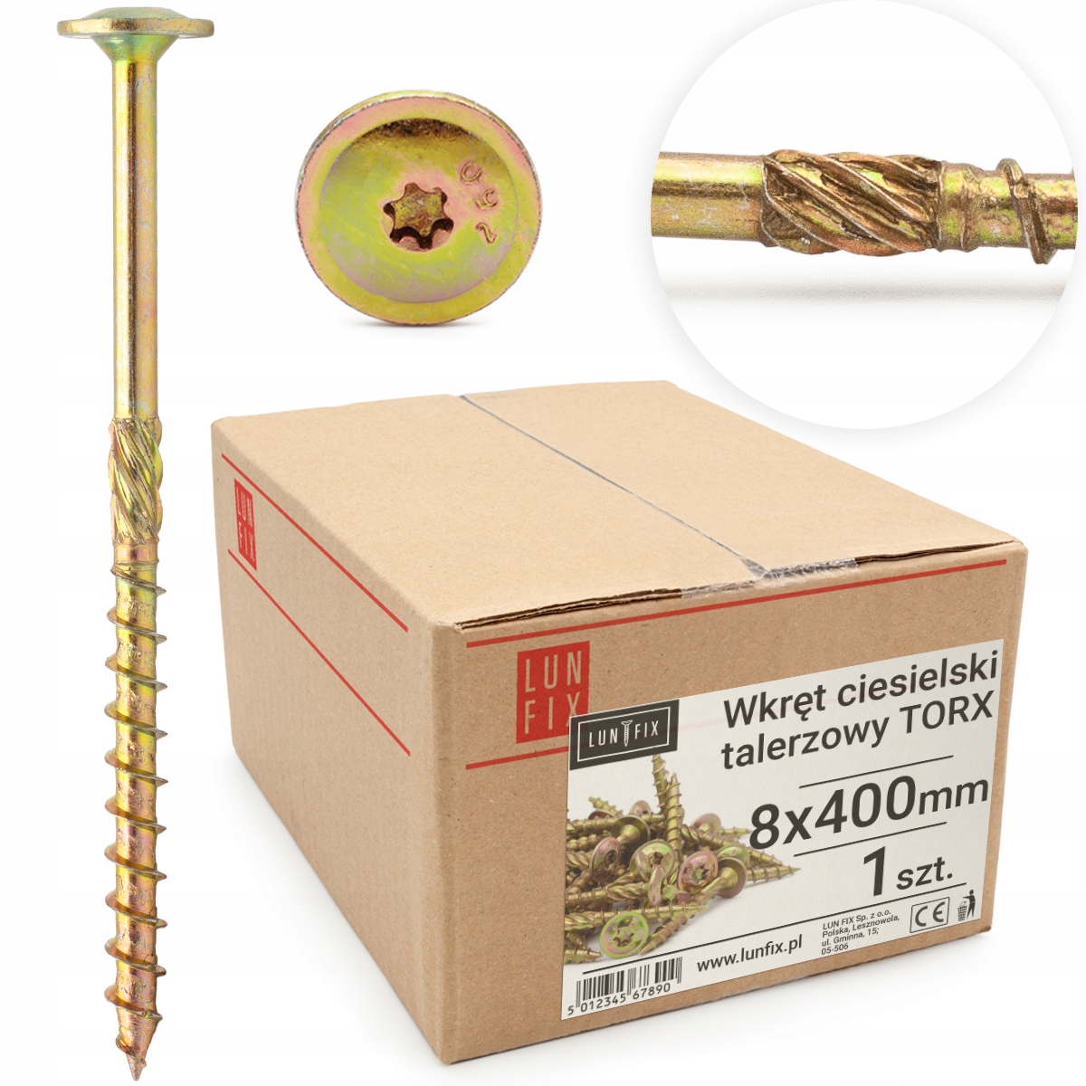 

Wkręty ciesielskie 8x400 Torx talerzowy Wkcp 1szt