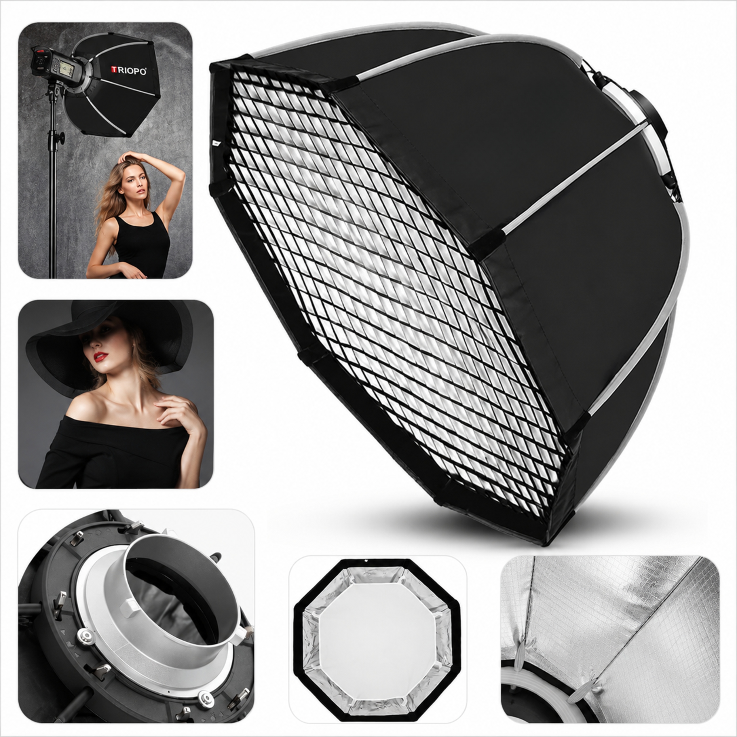 Softbox 65 cm Modifikátor světla Osmihranný pro blesky Robustní