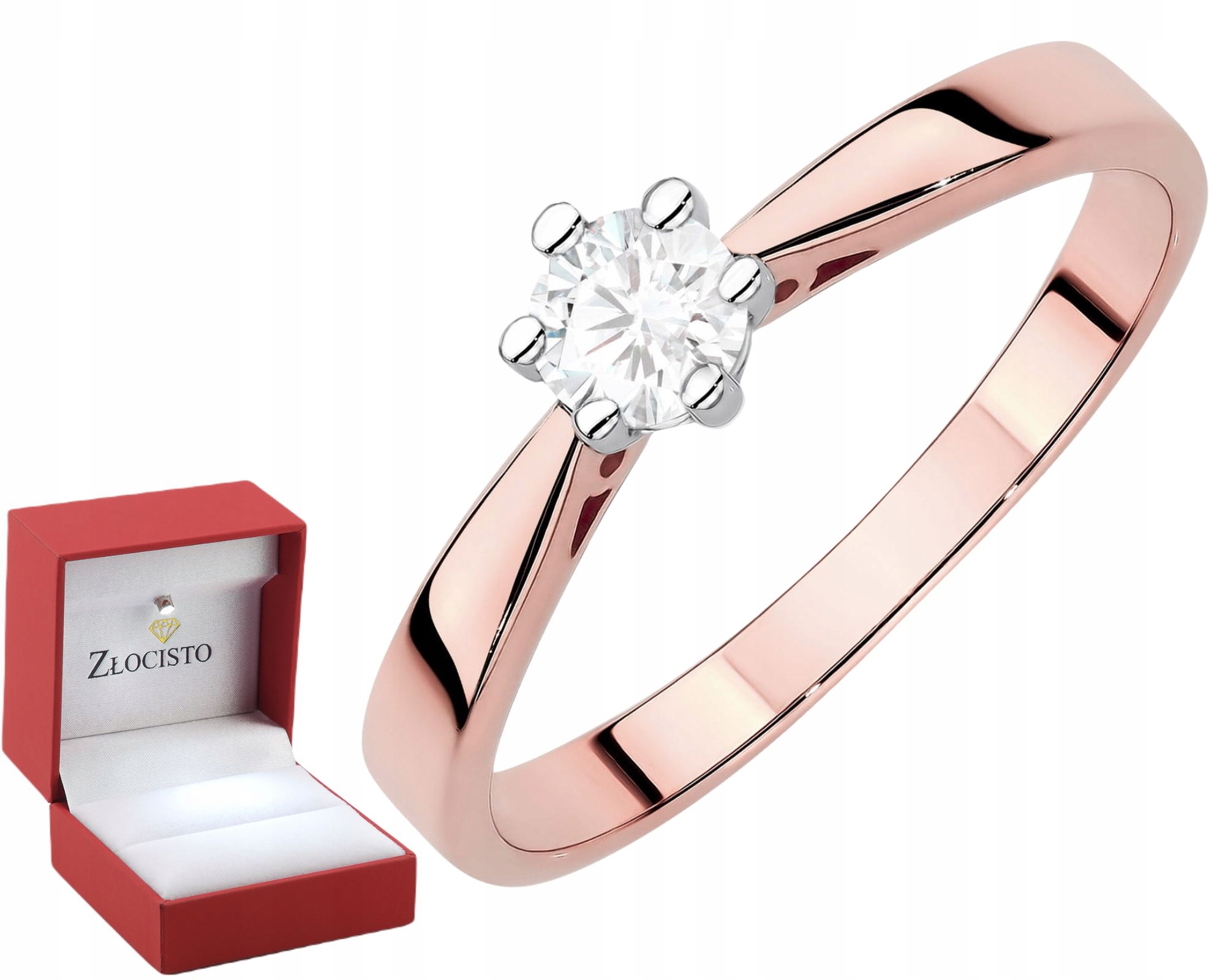 Prstýnek S Laboratorním Briliantem Růžové Zlato Gravírování 585 Dárek