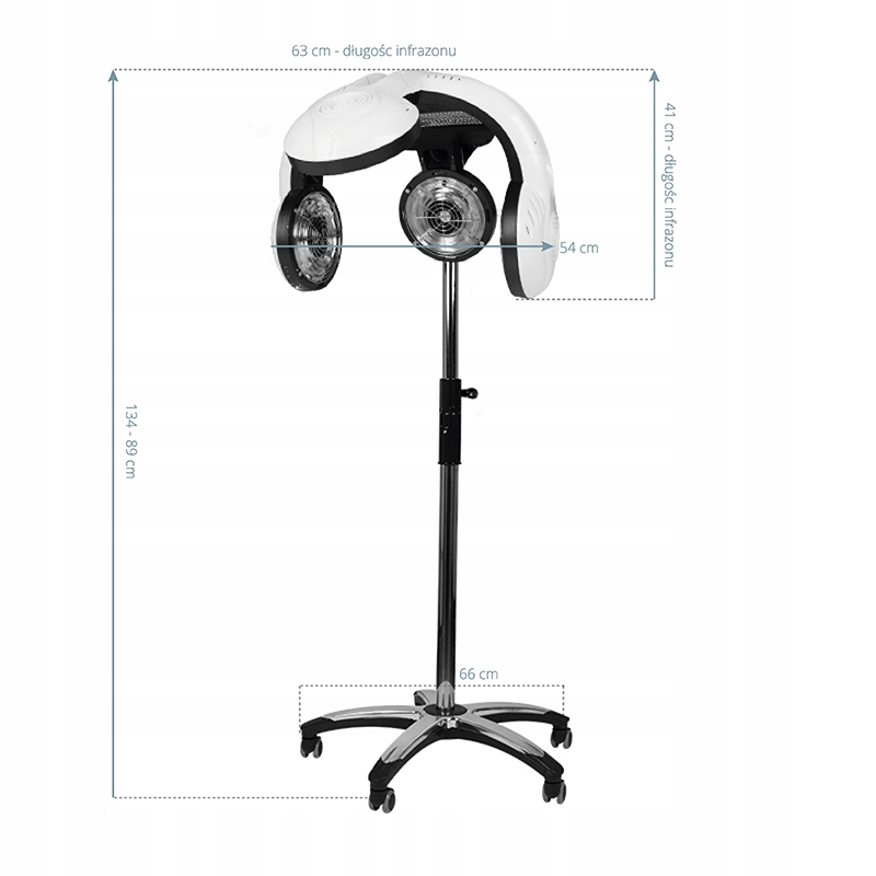 Gabbiano infrazon stojący 938 biały Moc 100 W