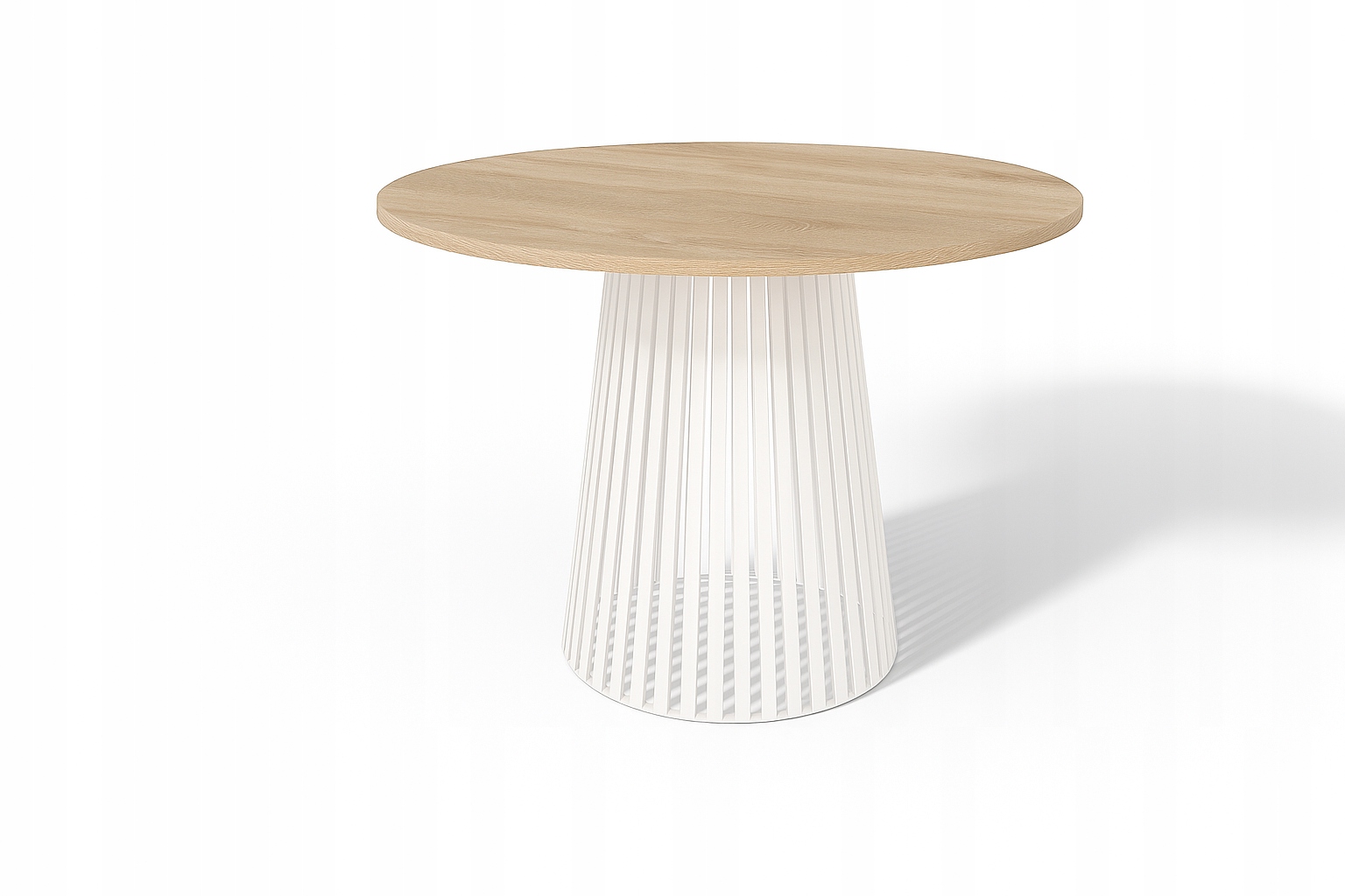 Bílý stůl do pokoje, stůl Dub Sonoma Loft 100 cm, kulatý jídelní stůl