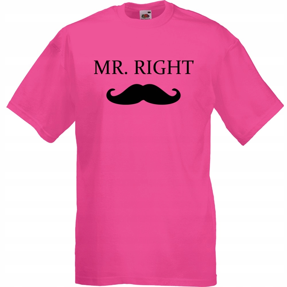 

Koszulka Mr. right prezent dla par M fuksja