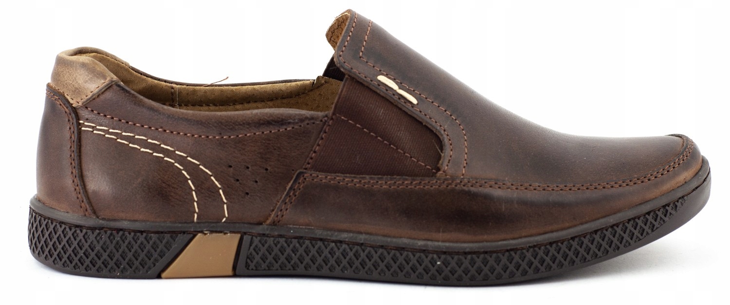 

Buty Męskie Slip On Skóra Polskie 912 Brąz 41