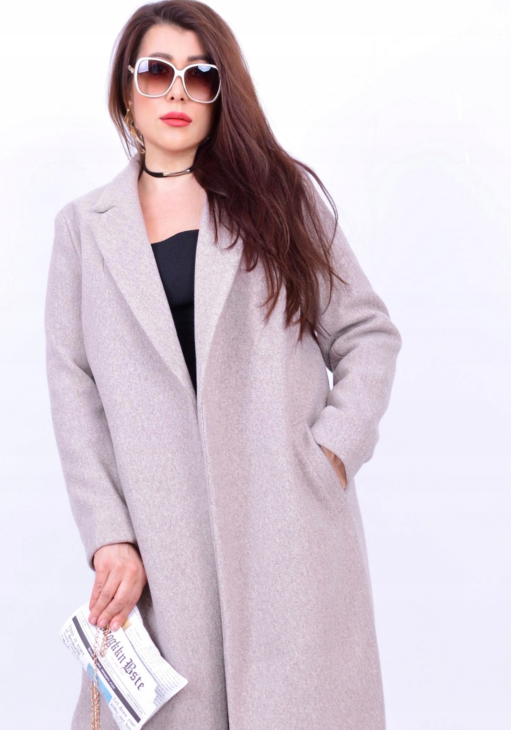 Charmé Płaszcz długi wiązany, Final beżowy