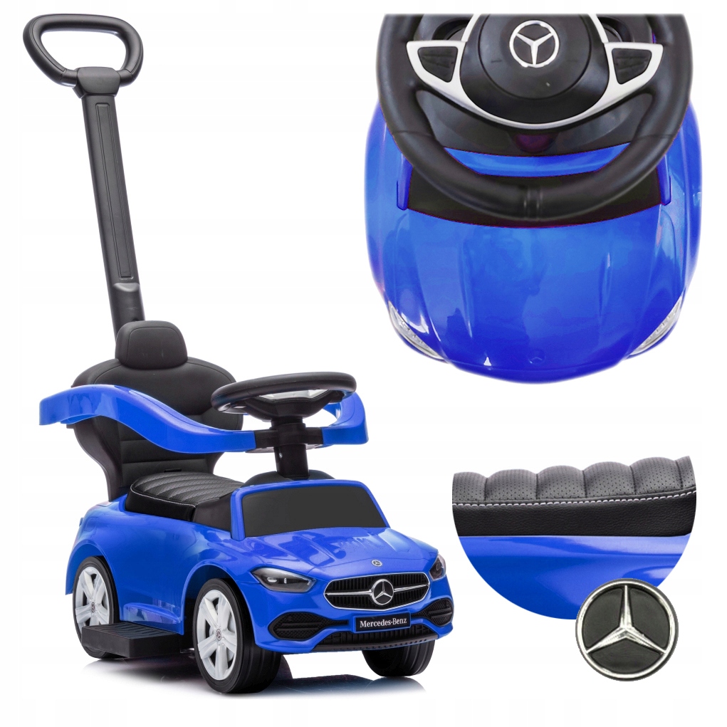 Pchacz Jeździk Autko Mercedes 3w1 dla chłopca na roczek -Prezent na chrzest