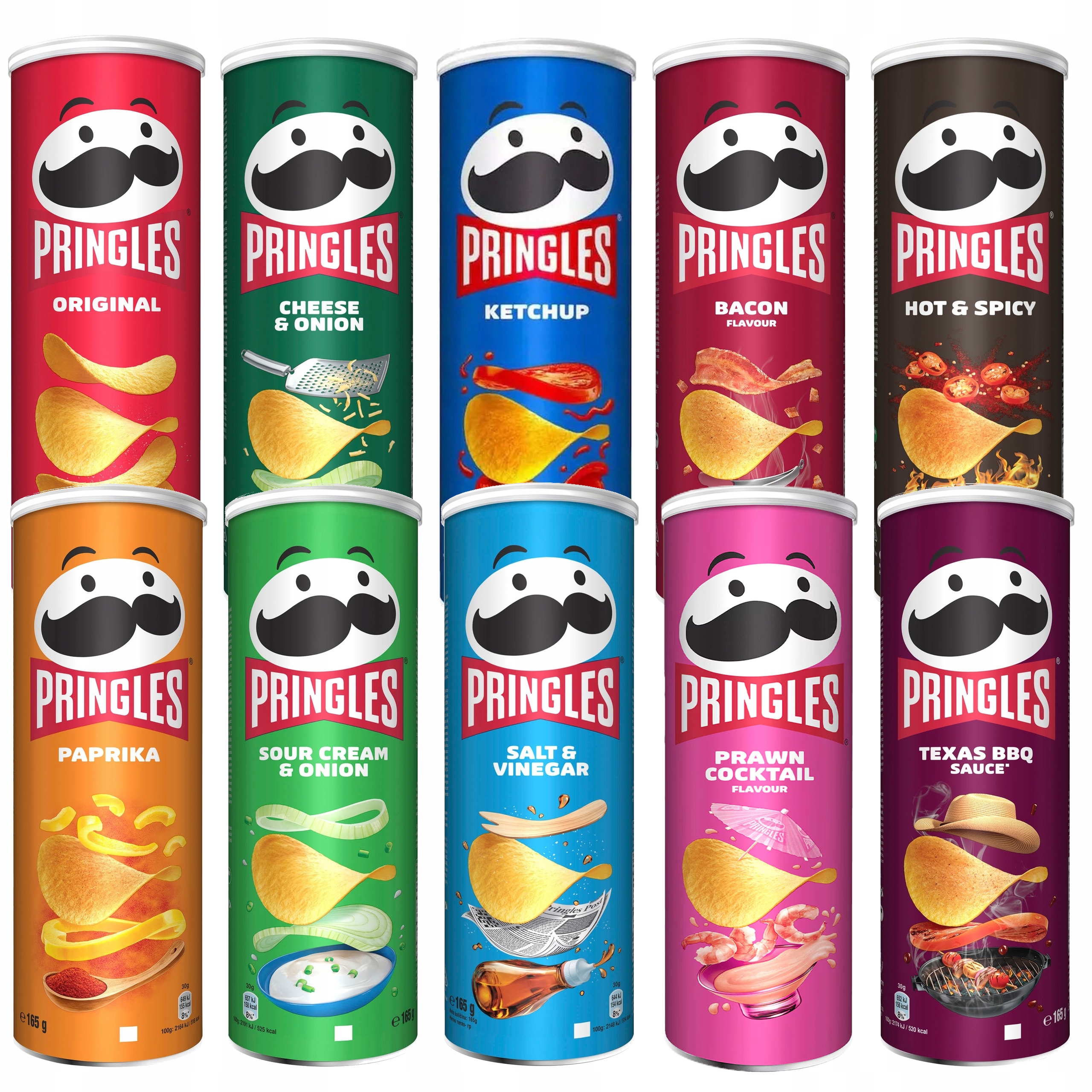 Pringles Zestaw 10 smaków chipsów Zestaw Imprezowy zestaw