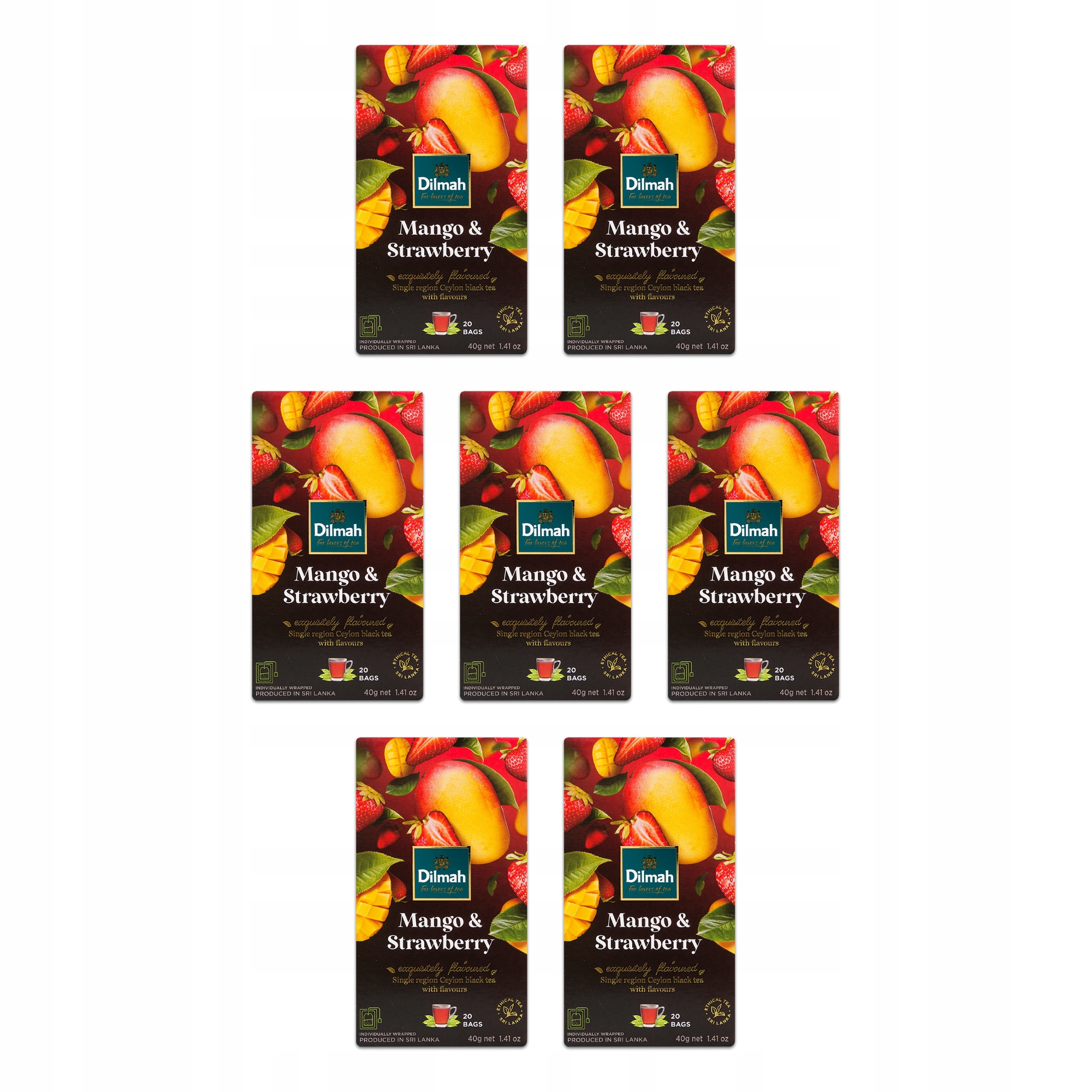 7x Herbata czarna Dilmah Mango & Strawberry
