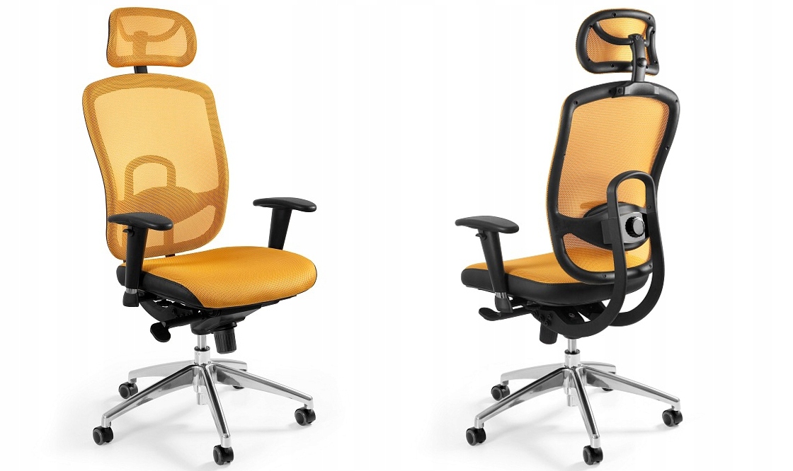 Fotel Vip żółty Unique ergonomiczny pracowniczy
