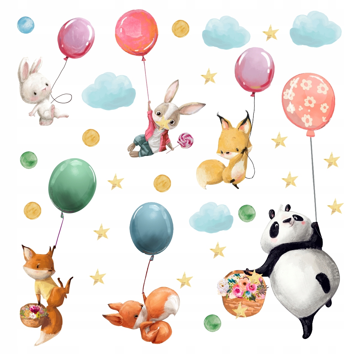 

Balony naklejki na ścianę Zwierzątka 160cm