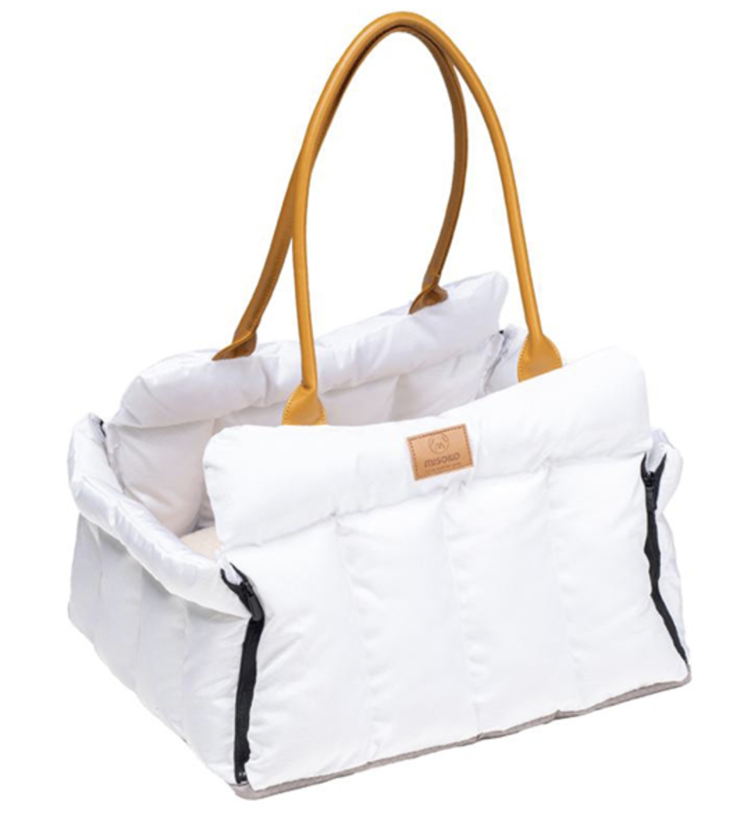 Levně Misoko Přepravka s Pelíškem pro psy a kočky 45x40x25 cm bílý