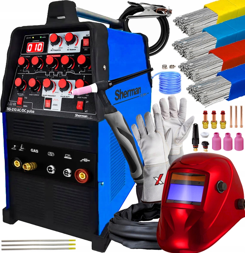 Sherman Tig 210 Acdc Puls Svařovací Stroj 230V Mma Tig Hf