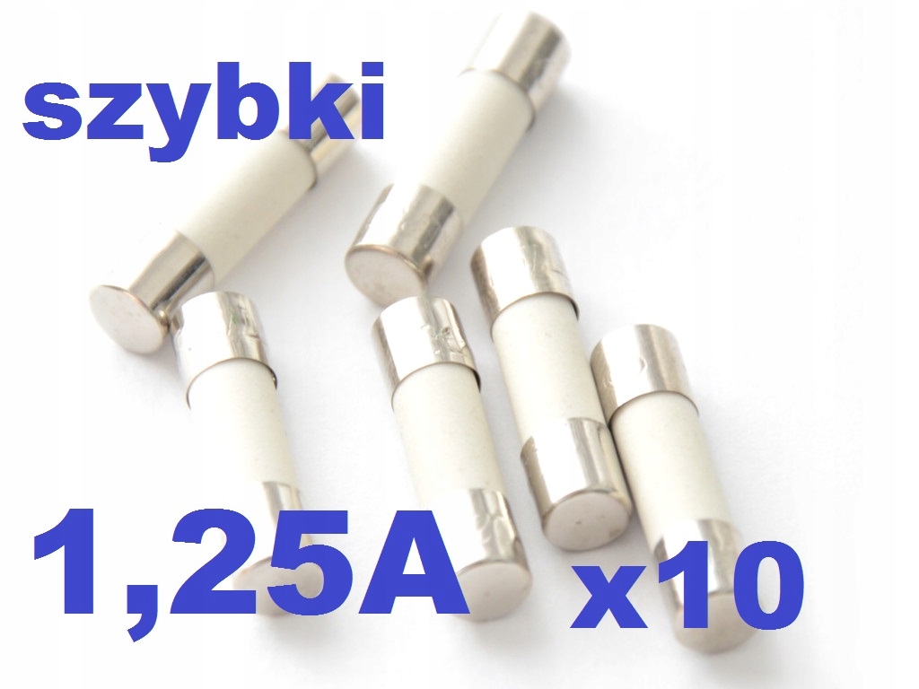 

1.25A bezpiecznik ceramiczny szybki 10szt.