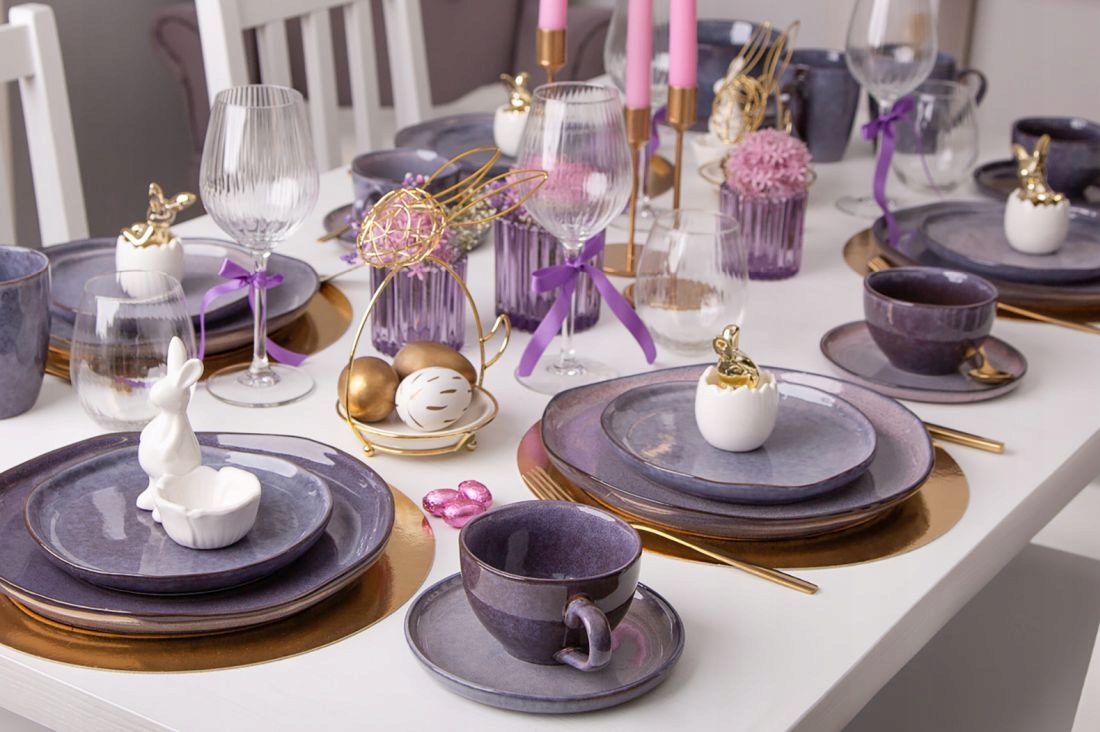 Filiżanka ze spodkiem porcelanowa Altom Design Reactive Fiolet 220 ml Materiał wykonania porcelana