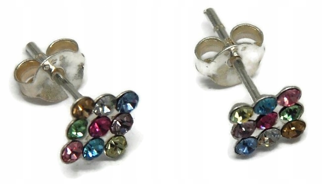 

Kolczyki Srebrne srebro 925 Swarovski kwadraty B16