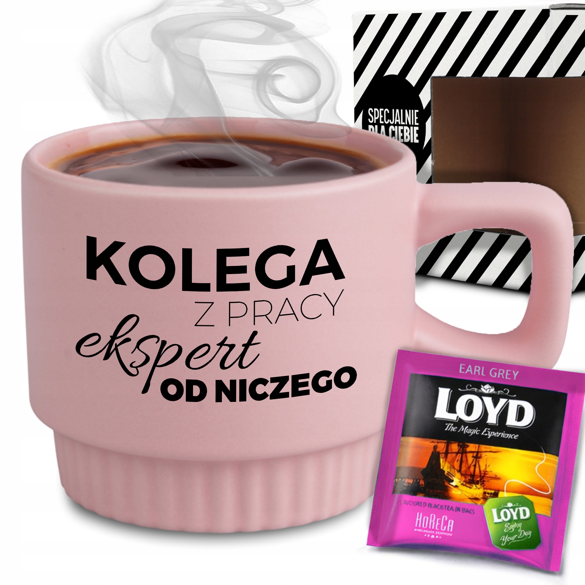 Ryhovaný Hrnček, Sada V Krabici Ružový Čaj, Kolega Z Práce Ako Darček