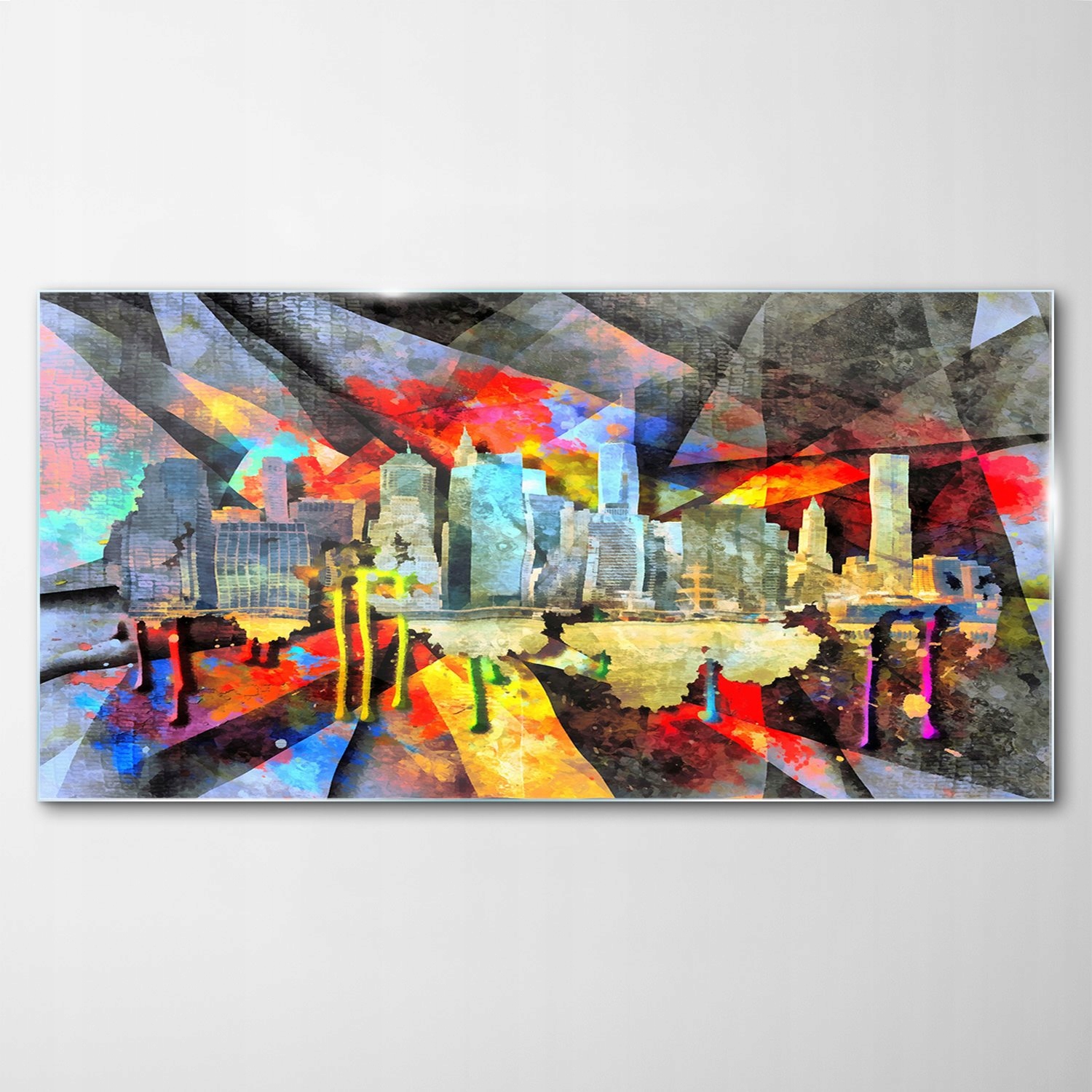 

Hartowany Obraz Szklany Miasto Abstrakcja 120x60