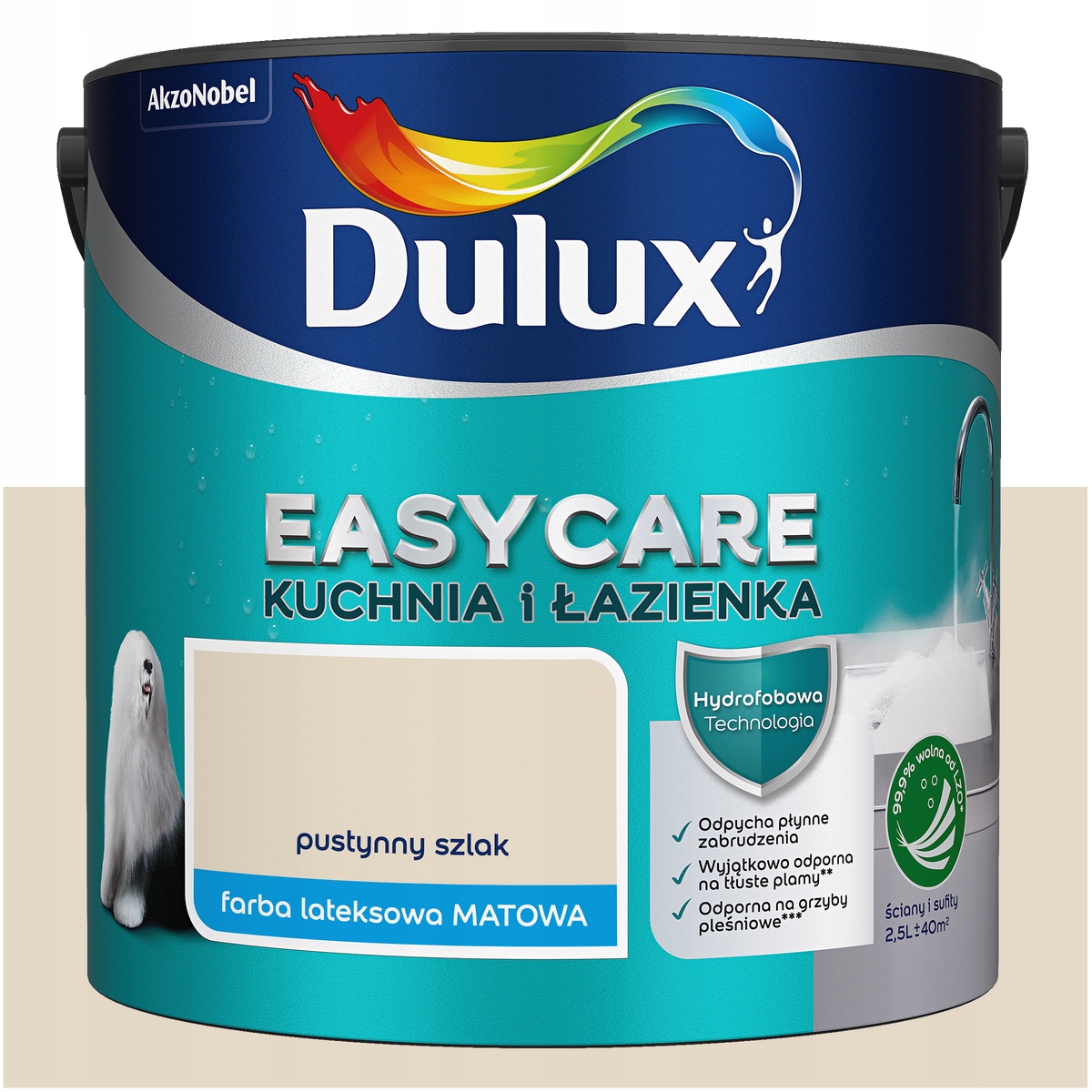 Barva na stěny stropu Dulux EasyCare Kuchyně a koupelna Pouštní stezka 2,5L