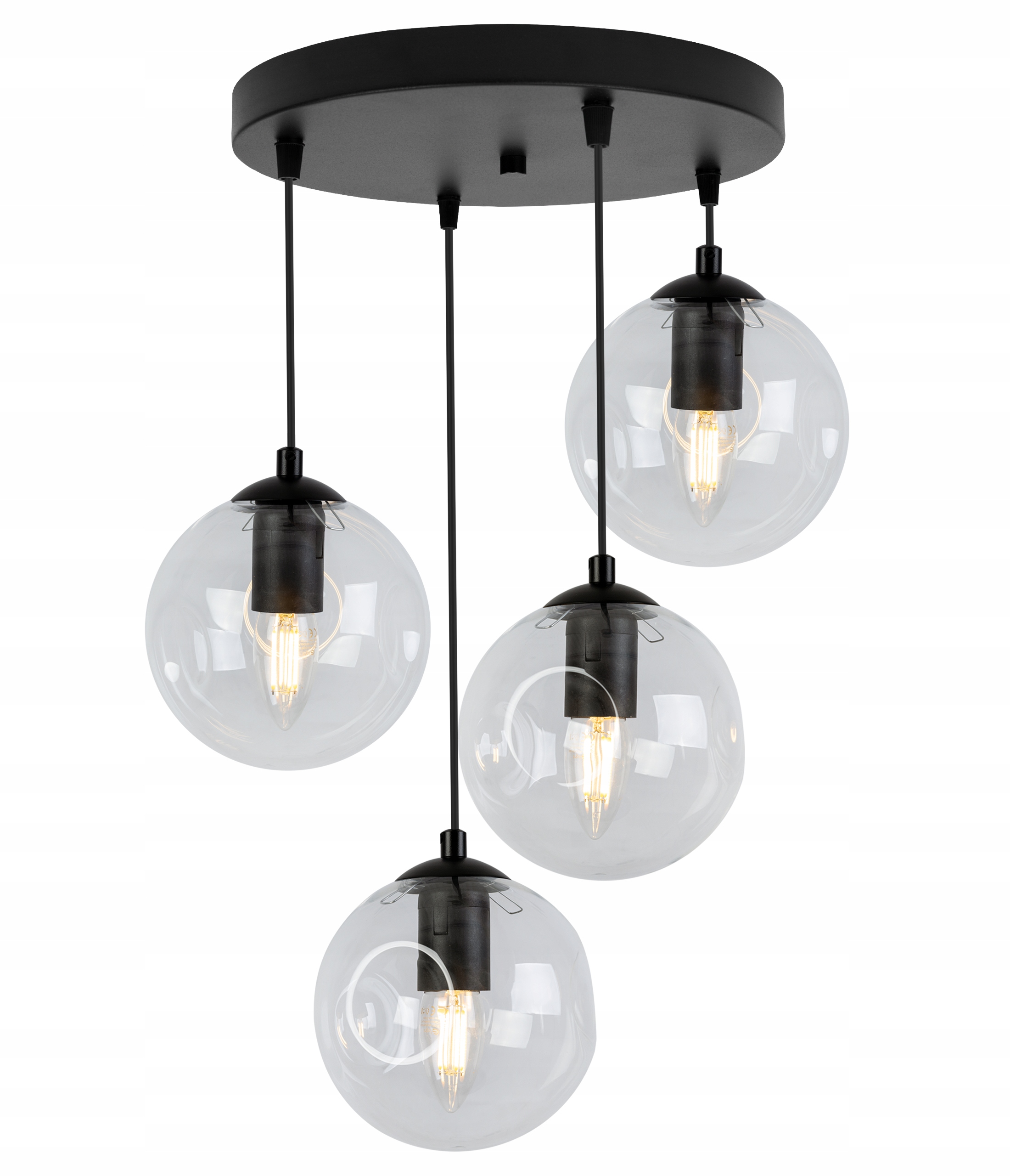 Závesná Stropná Lampa Luster Stropné Svietidlo Sklenené Gule Bezfarebné Moderné