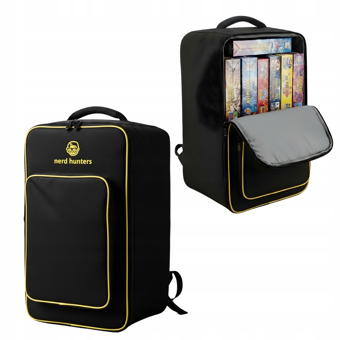 Czarny plecak na gry planszowe od nerd hunters