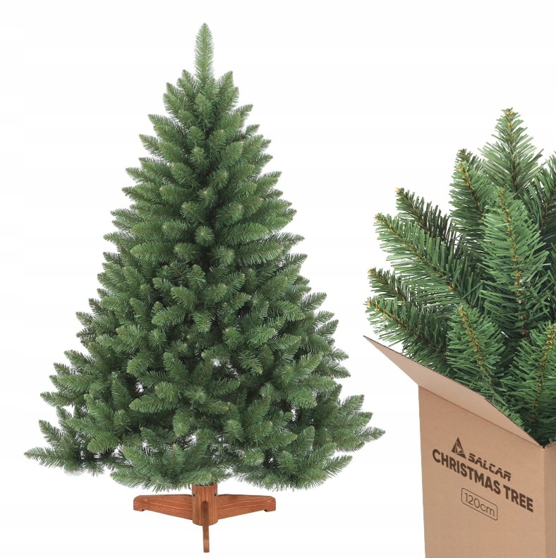 Umelý Vianočný Stromček Kórejská Jedľa 210 CM Drevený Stojan Premium Model