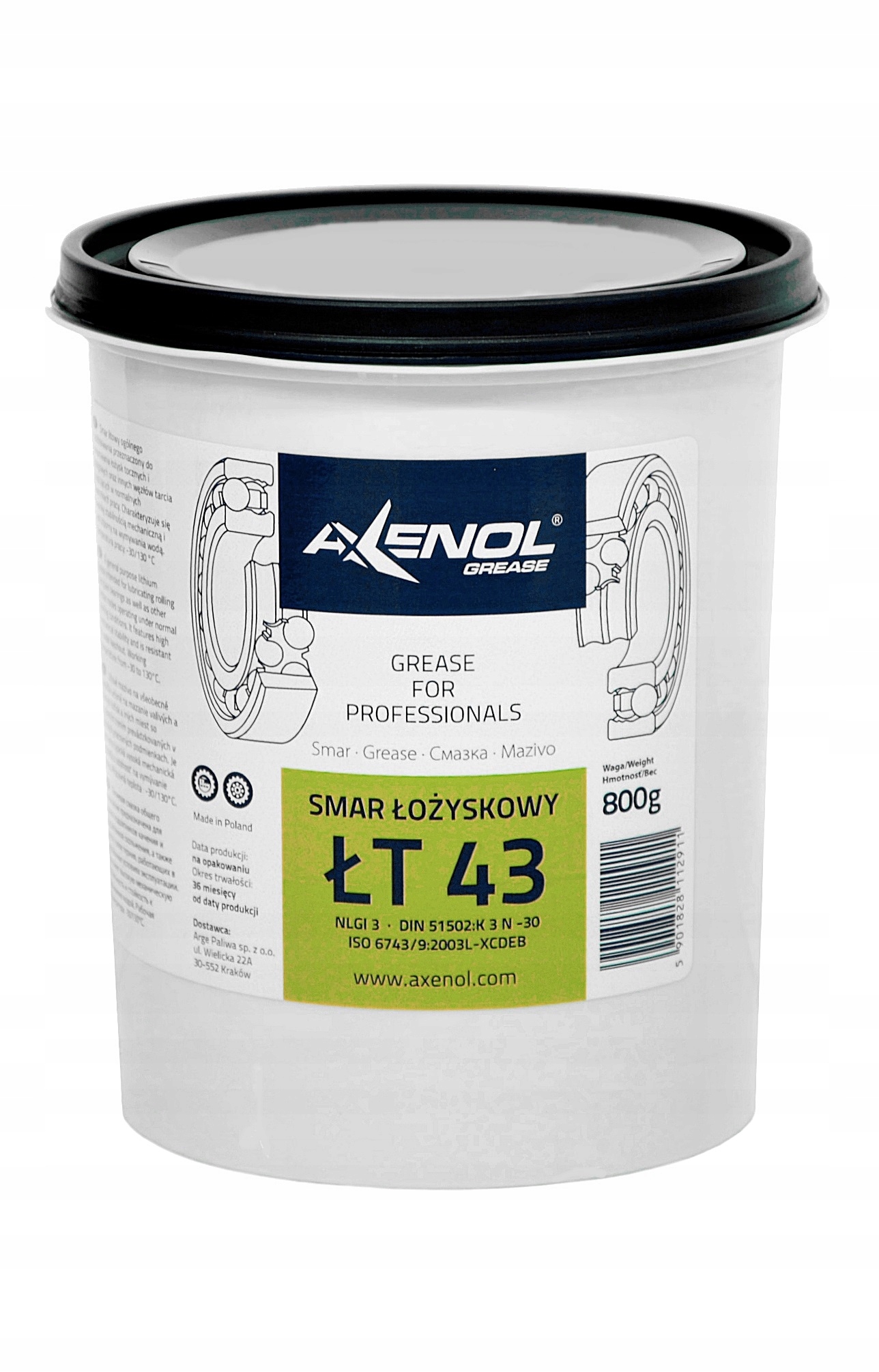 

Axenol Smar Łt-43 Do Łożysk 800G