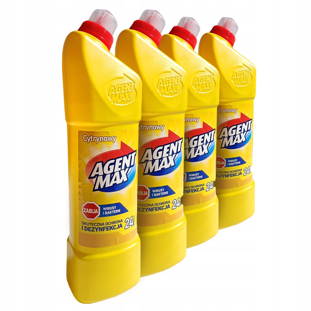 

4X Płyn Do Wc Toalety Agent Max Żółty Cytrynowy 1L