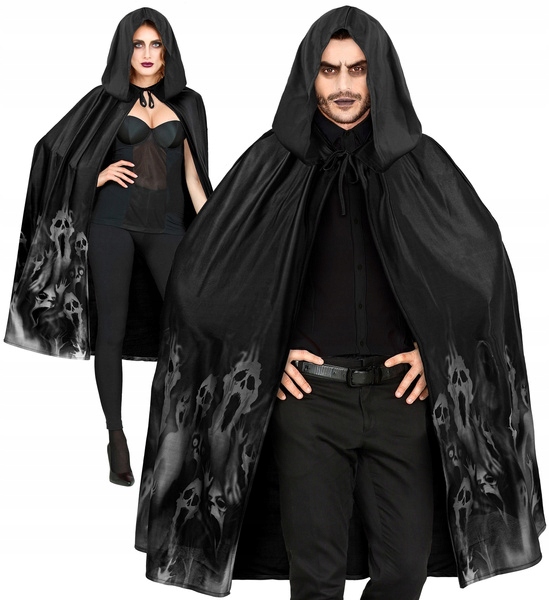Kostým Plášť Černý 120 CM Pro Dospělé Halloweenské Doplňky Karneval