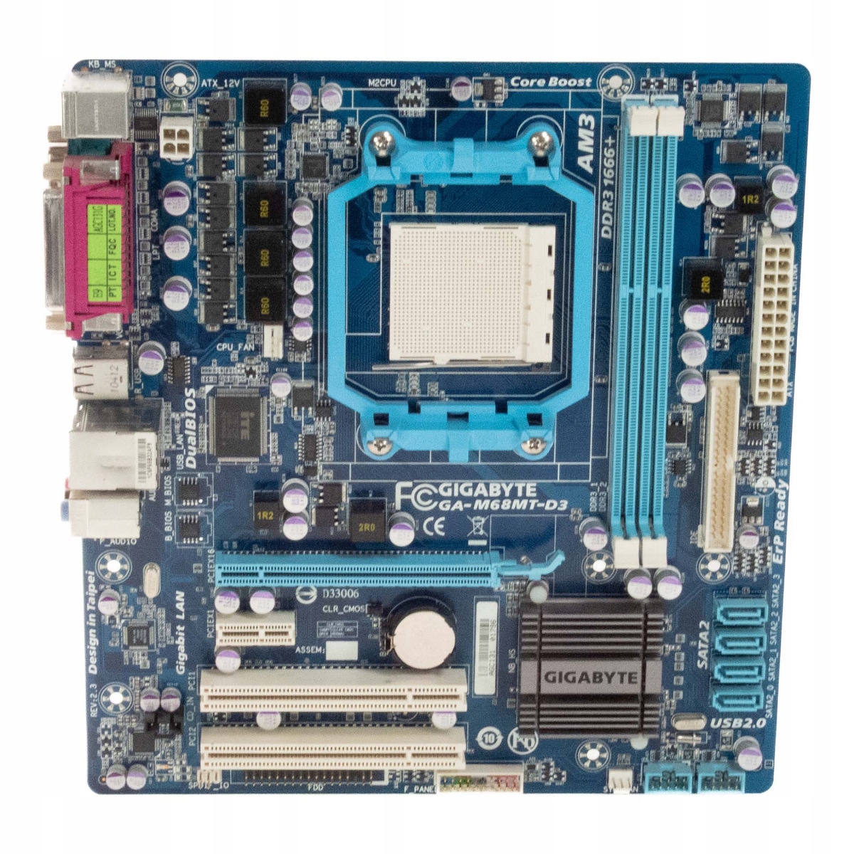 Gigabyte GA-M68MT-D3 Socket AM3 DDR3 PCIe Pci mATX