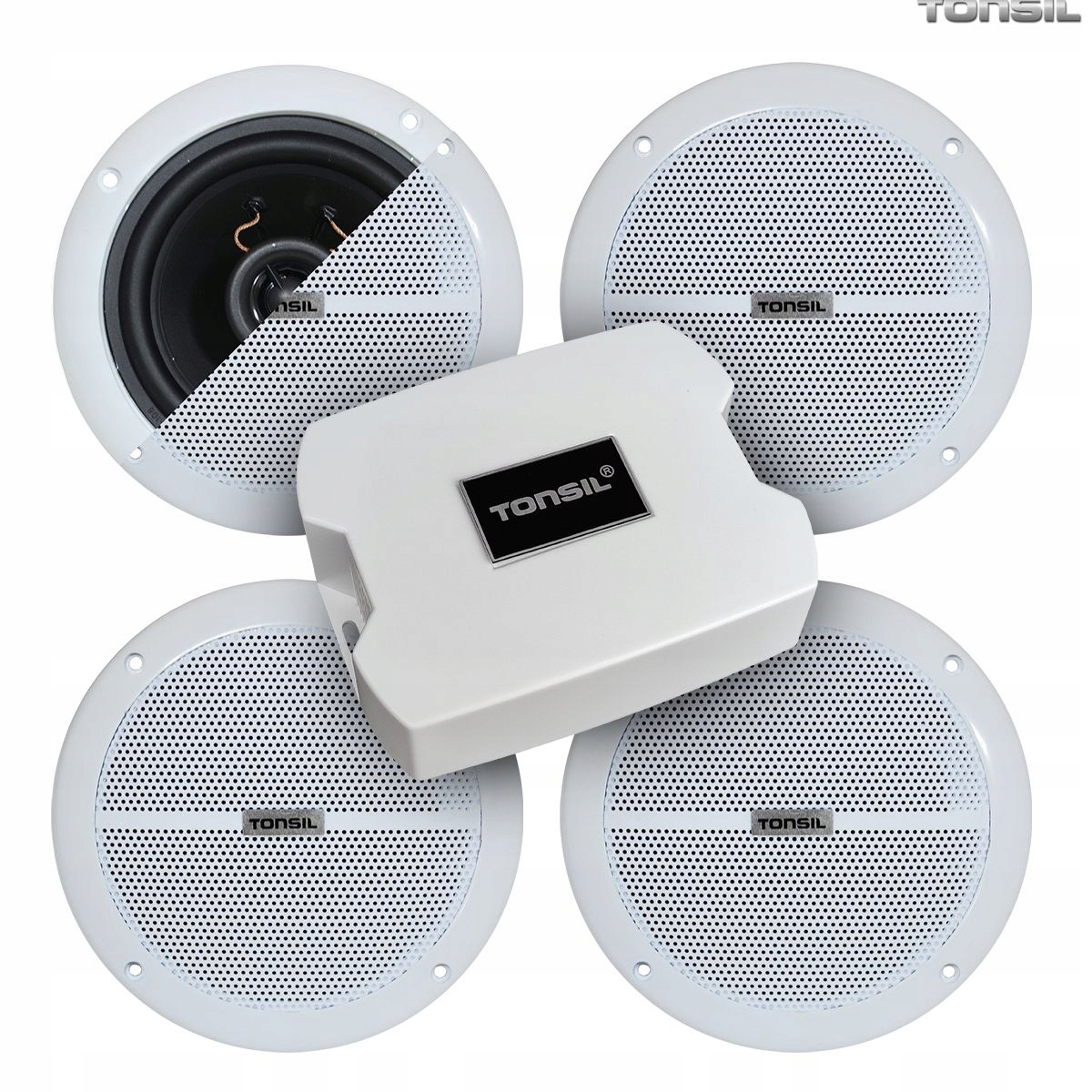 Zesilovač Tonsil Ws 25 Bluetooth 4 x stropní reproduktor Zgsu 13/2-DR