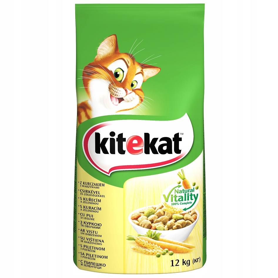 Kitekat sucha karma dla kota z kurczakiem i warzywami 12 kg