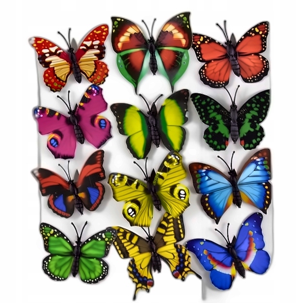 motyle na magnes 12szt.  3cm | DE-219-Z — 2