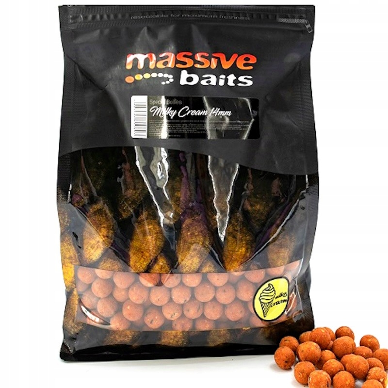 Kulki Zanętowe Massive Baits Special Boilies Milky Cream Mleczny 18mm 1kg