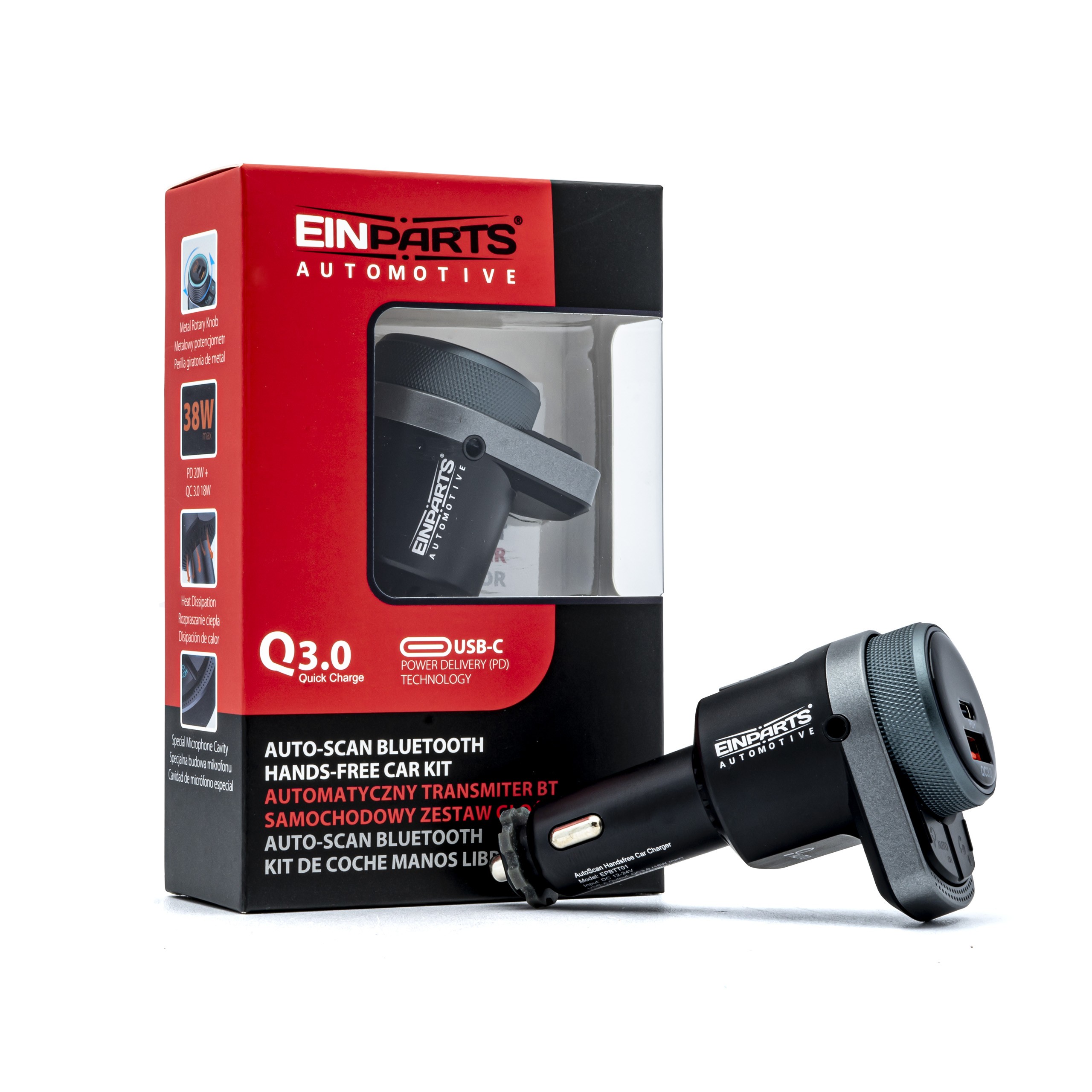 Transmiter Fm Bluetooth 5.1 EPBTT01 Pd Qc 3.0 Aux