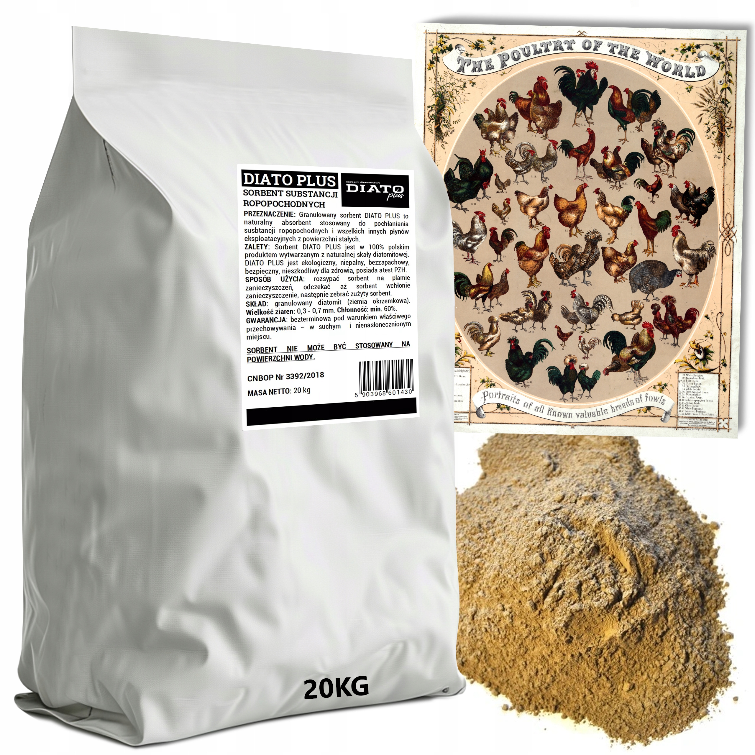 DIATOMIT ZIEMIA OKRZEMKOWA 20KG / 40L POLSKI