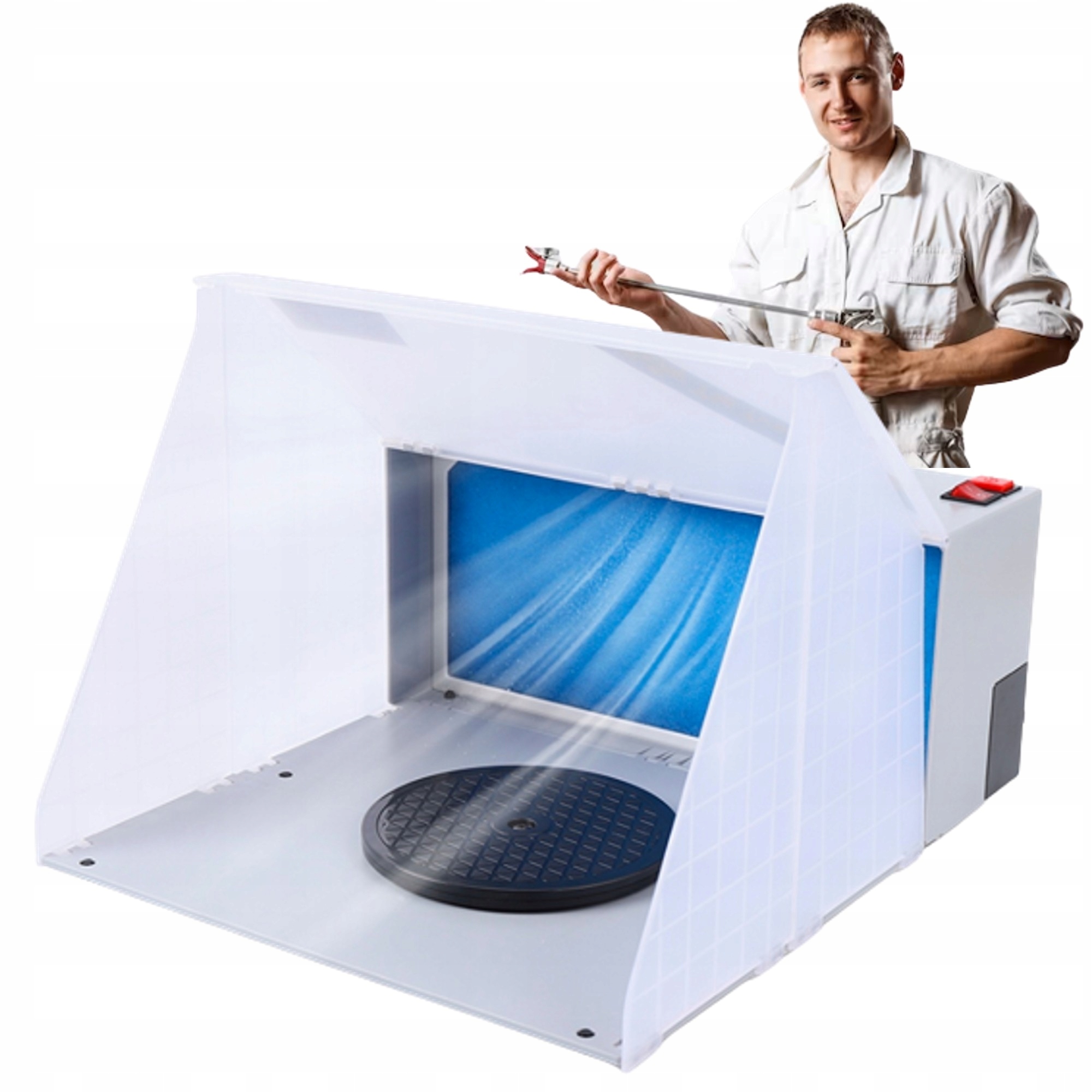 Lakovací komora Modelářská kabina Ventilátor Přenosný Led Odsávač Mini