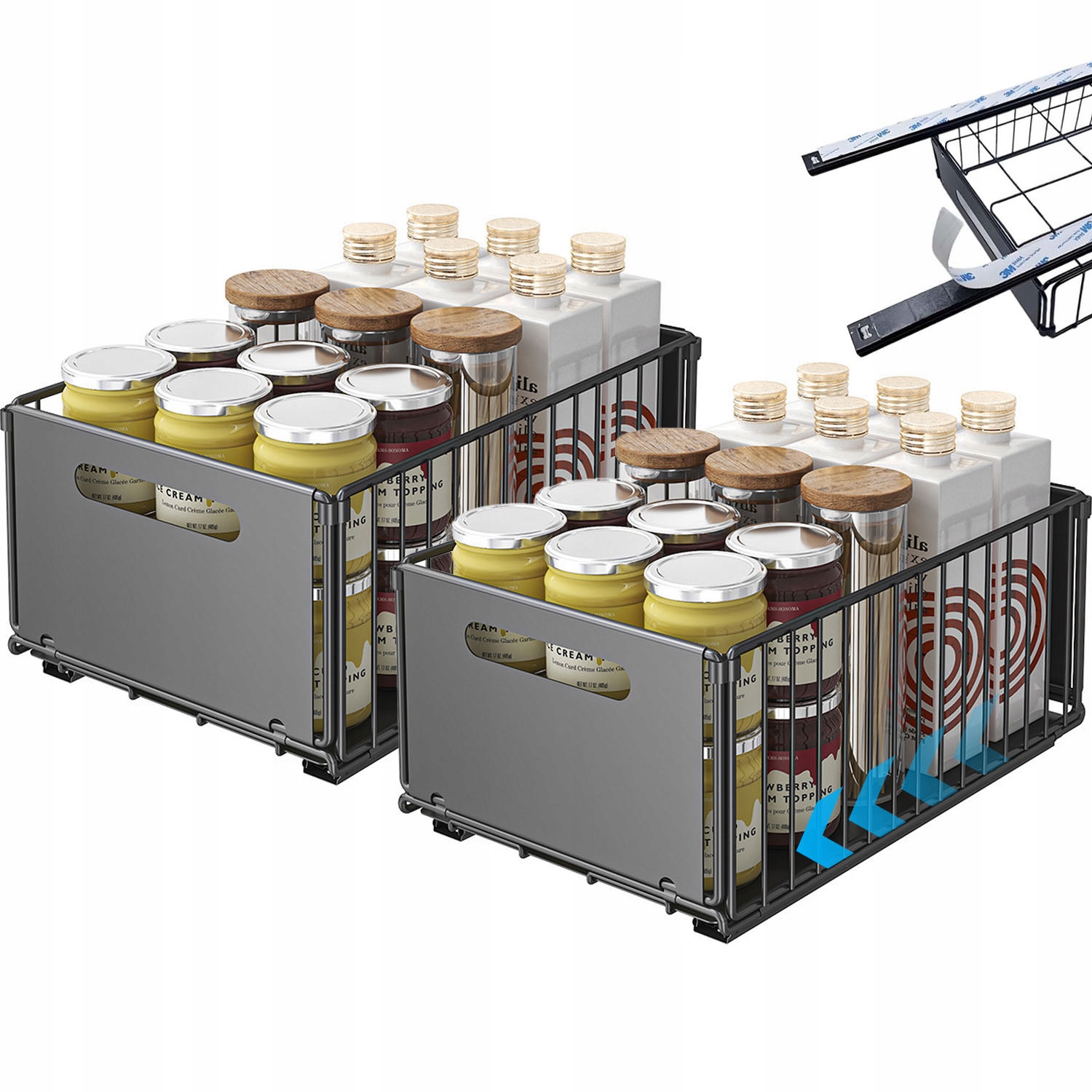 Push-pull police z uhlíkové oceli pro skříňku Kuchyně Koupelna Kuchyňský regál