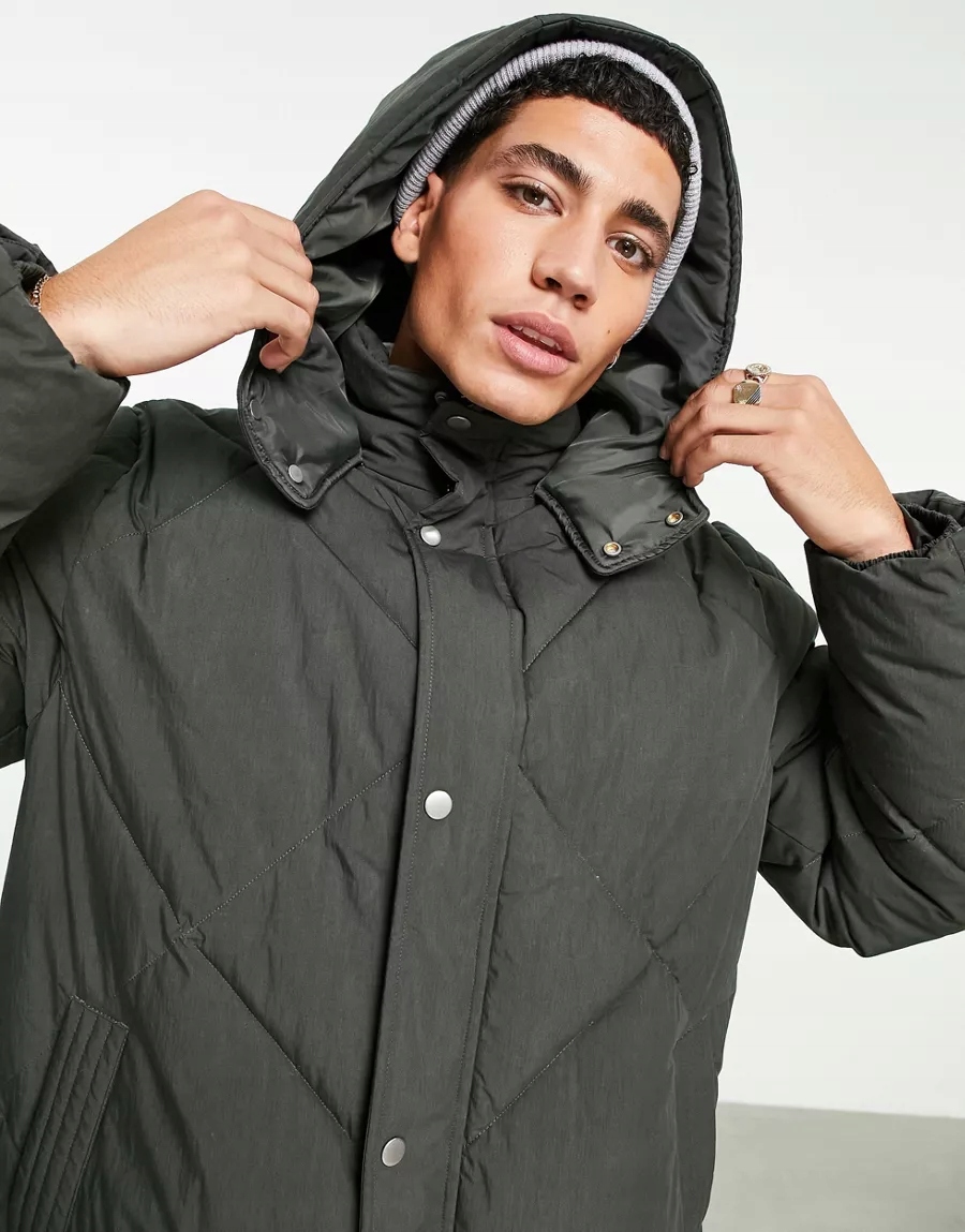 PŁASZCZ MĘSKI KHAKI PUCHOWY PIKOWANY KAPTUR M M4A Rozmiar M