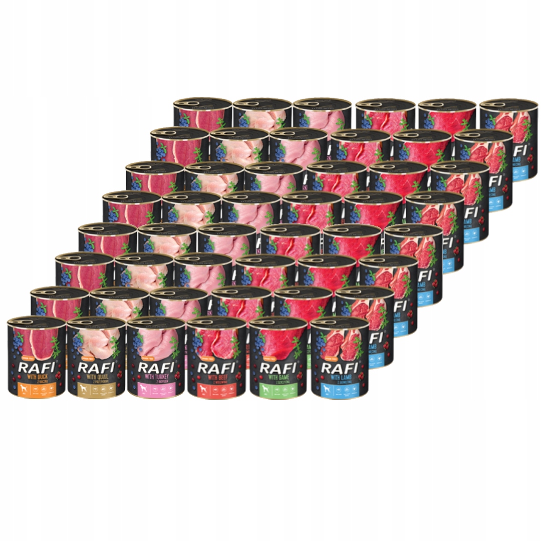 Rafi Mokra Karma Dla Psów Mix 6 Smaków Zestaw 48x400g