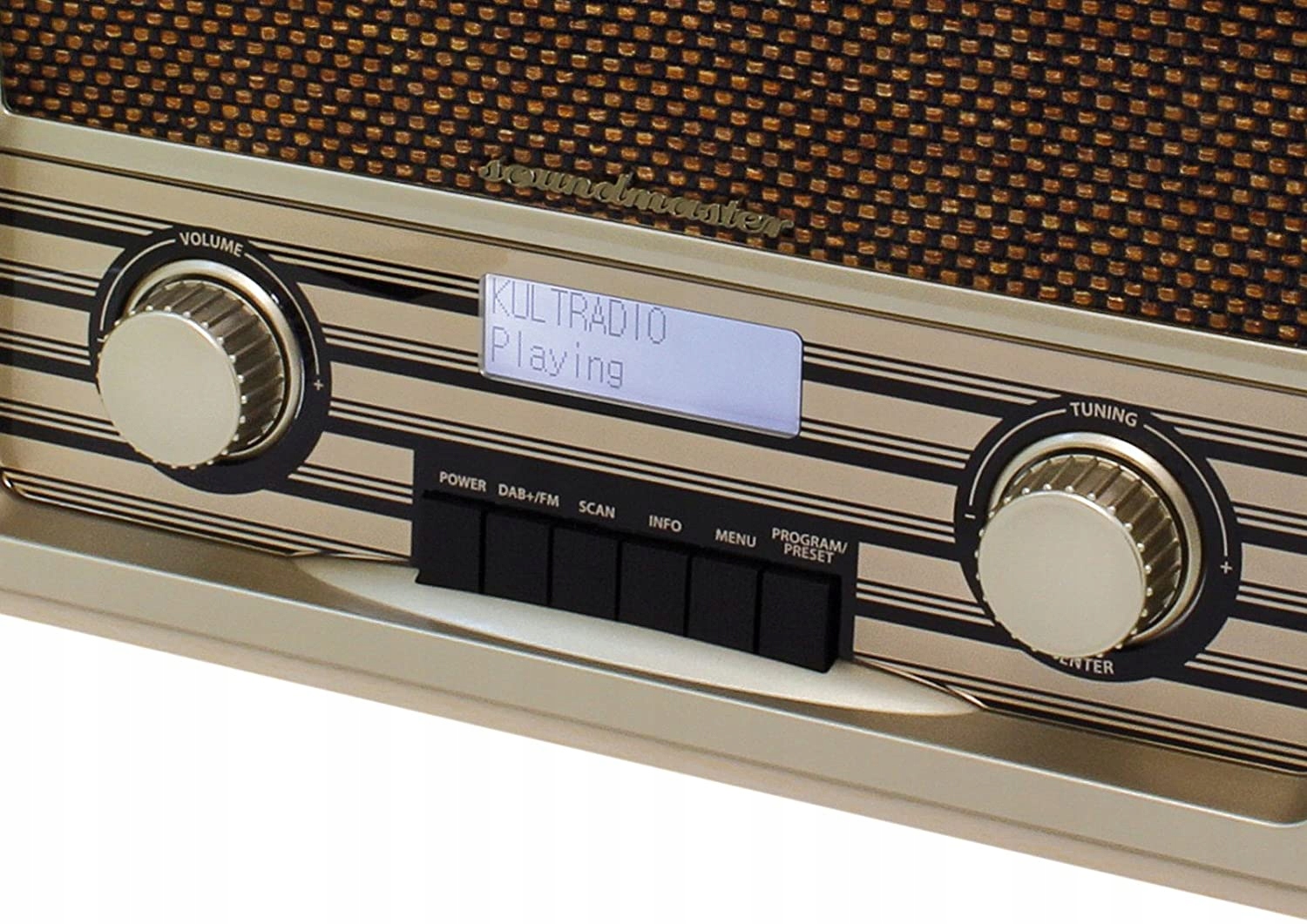 Soundmaster stylowe radio retro FM DAB+ drewno S19 Zasilanie sieciowe