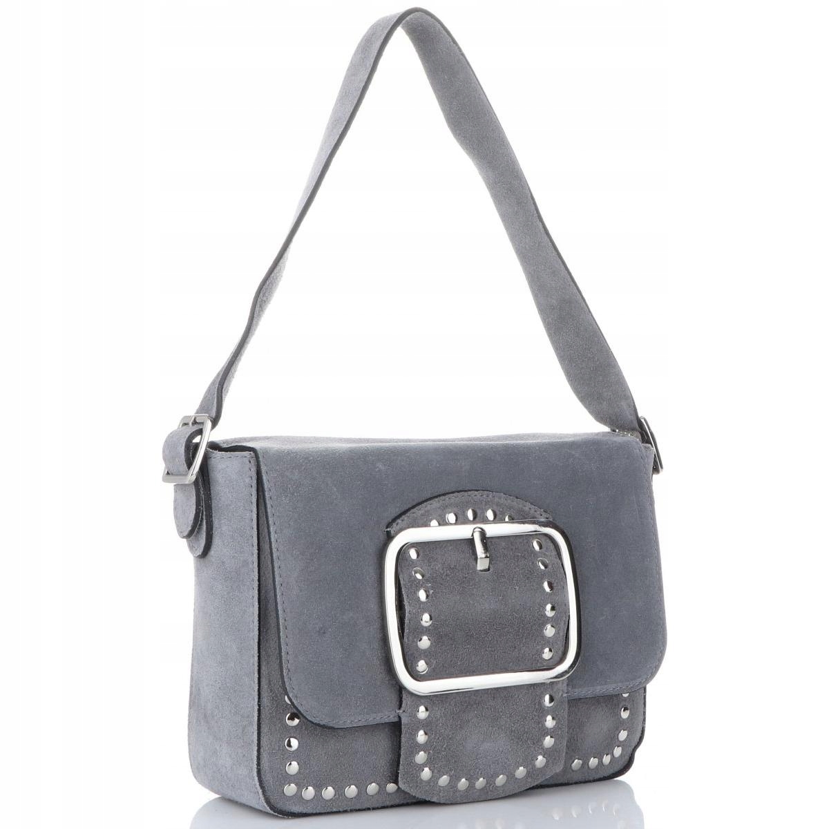 Módní kožená kabelka Přes Rameno Vittoria Gotti Šedá