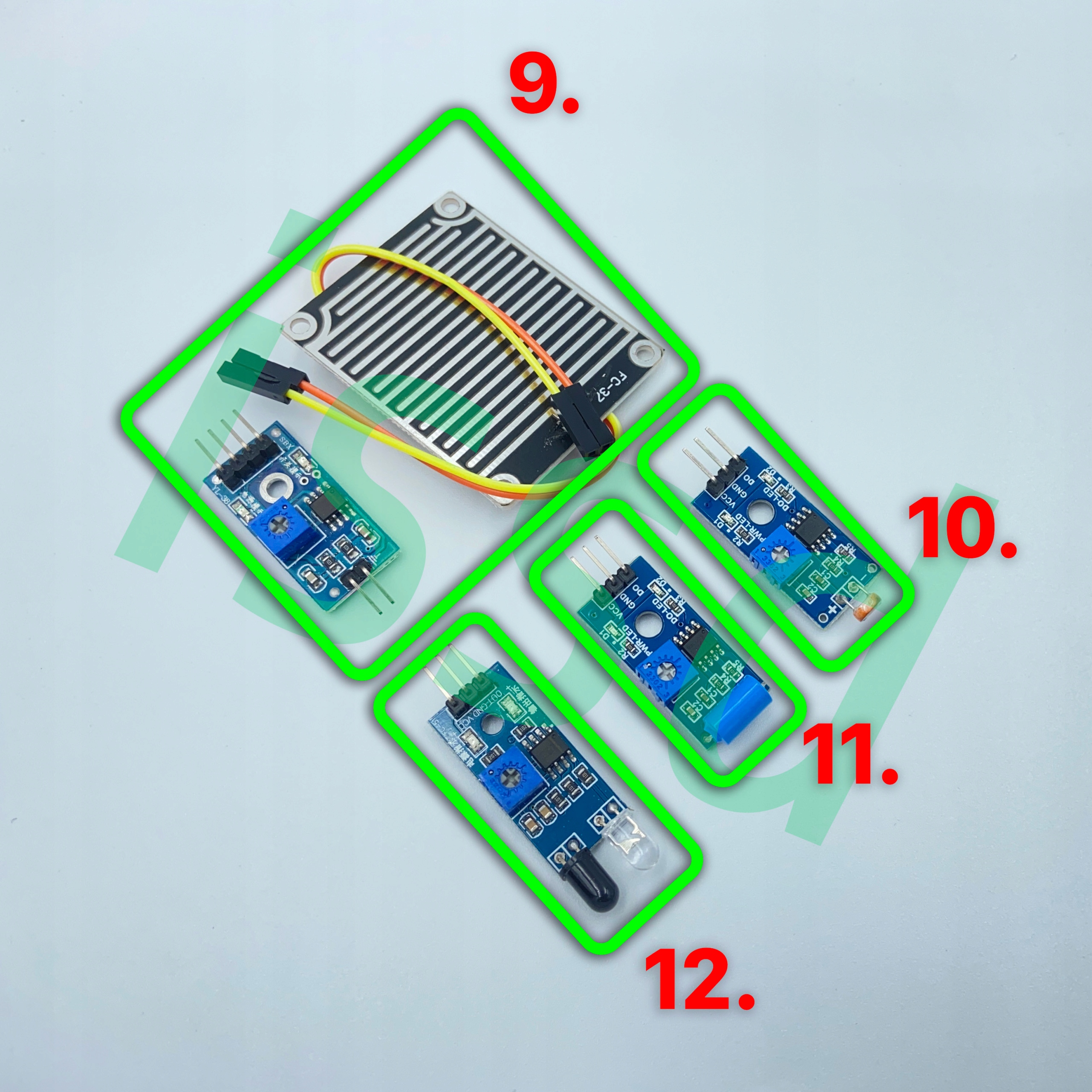 Zestaw 16 modułów czujniki Raspberry Pi Arduino Model Zestaw 16 modułów czujników Raspberry Pi Arduino