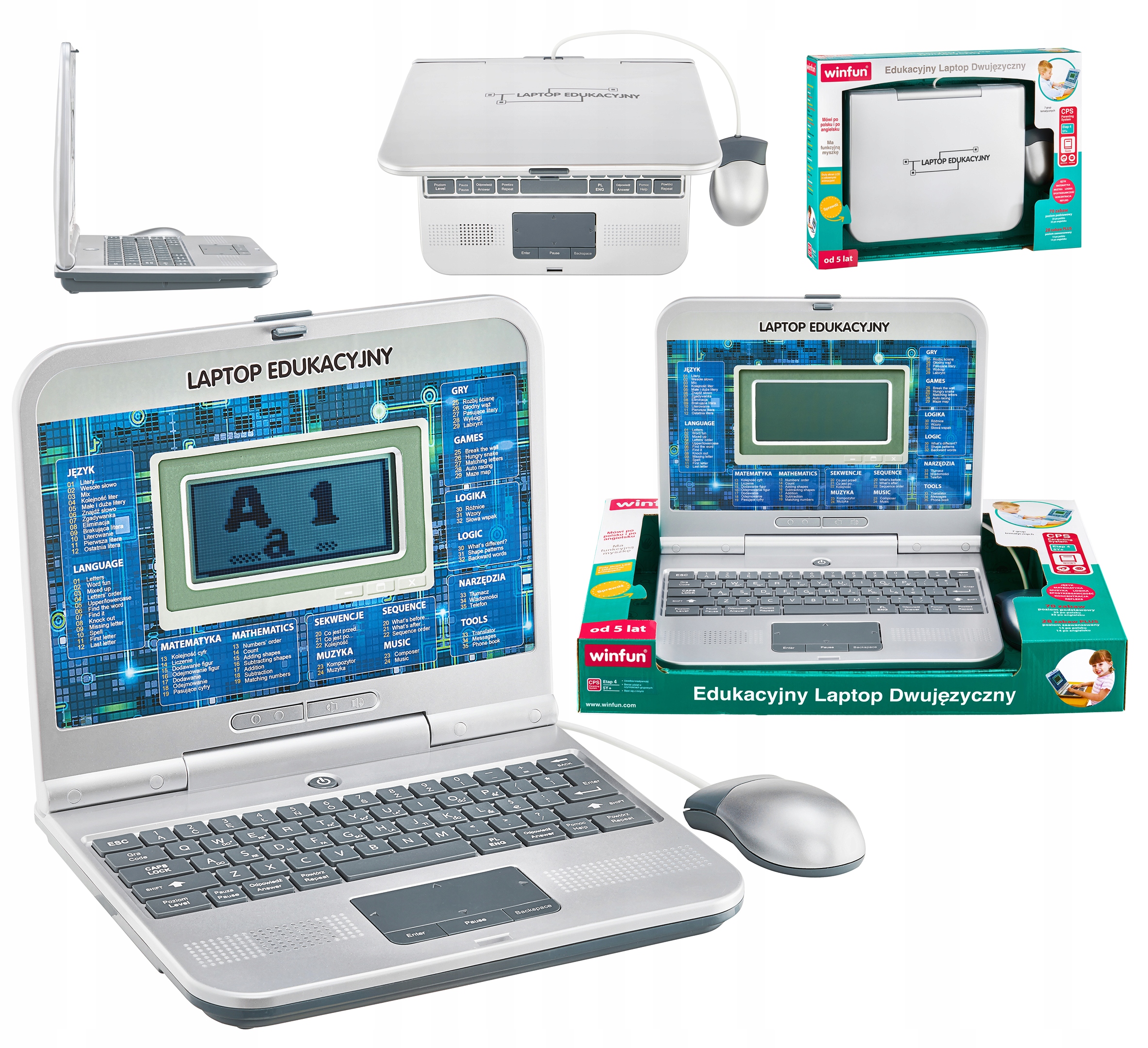 

Komputerek dzieci laptop edukacyjny jak prawdziwy