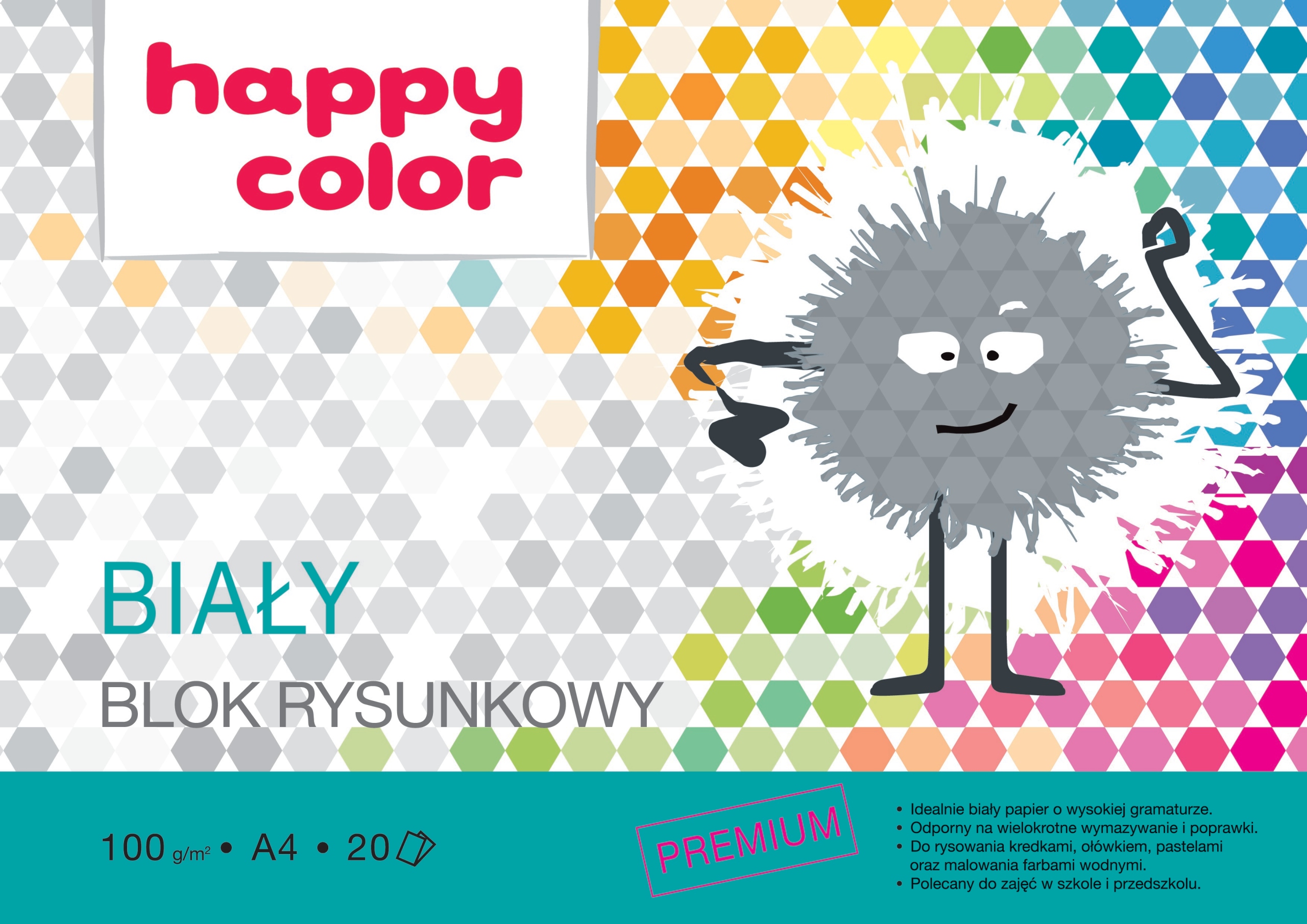 

Blok rysunkowy A4 biały 20k 100g Happy Color