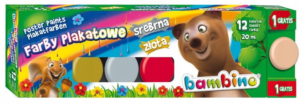 BAMBINO FARBY PLAKATOWE 13 KOLORÓW 20 ML