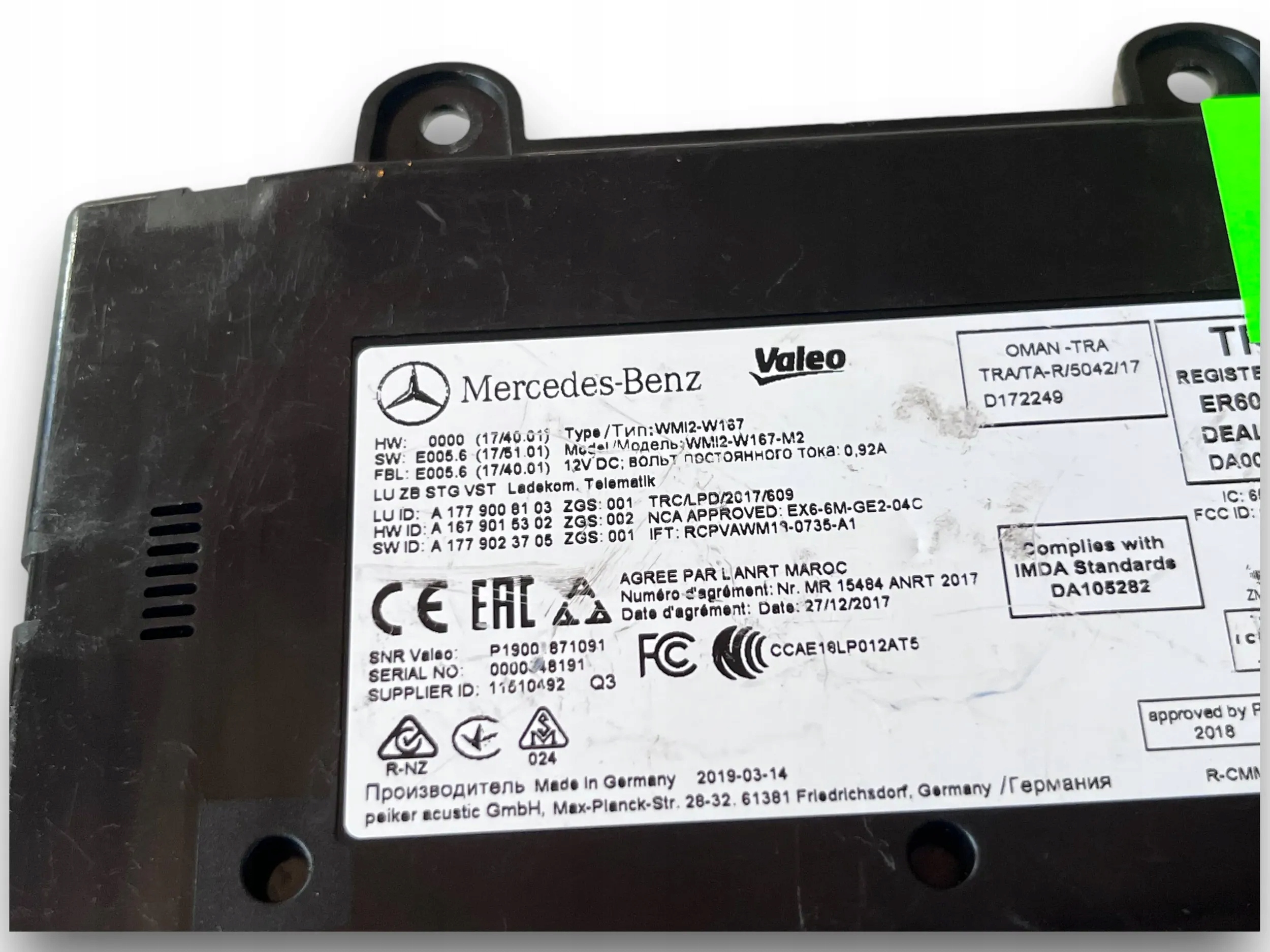 MERCEDES A KLASA W177 modulo TELEMATIK 1779008103 @M