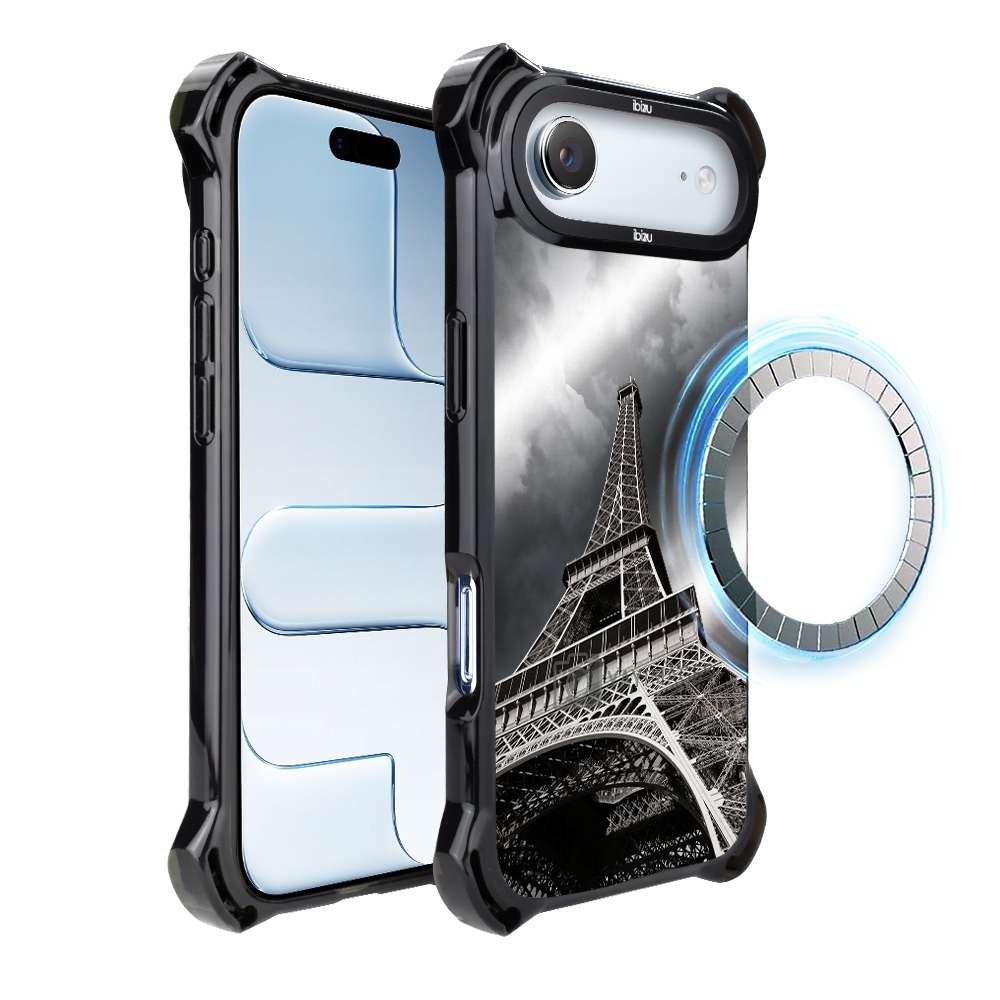 Pouzdro pro iPhone Air Ibizu DropGuard Ultra s MagSafe, Noir City, Eiffelova věž