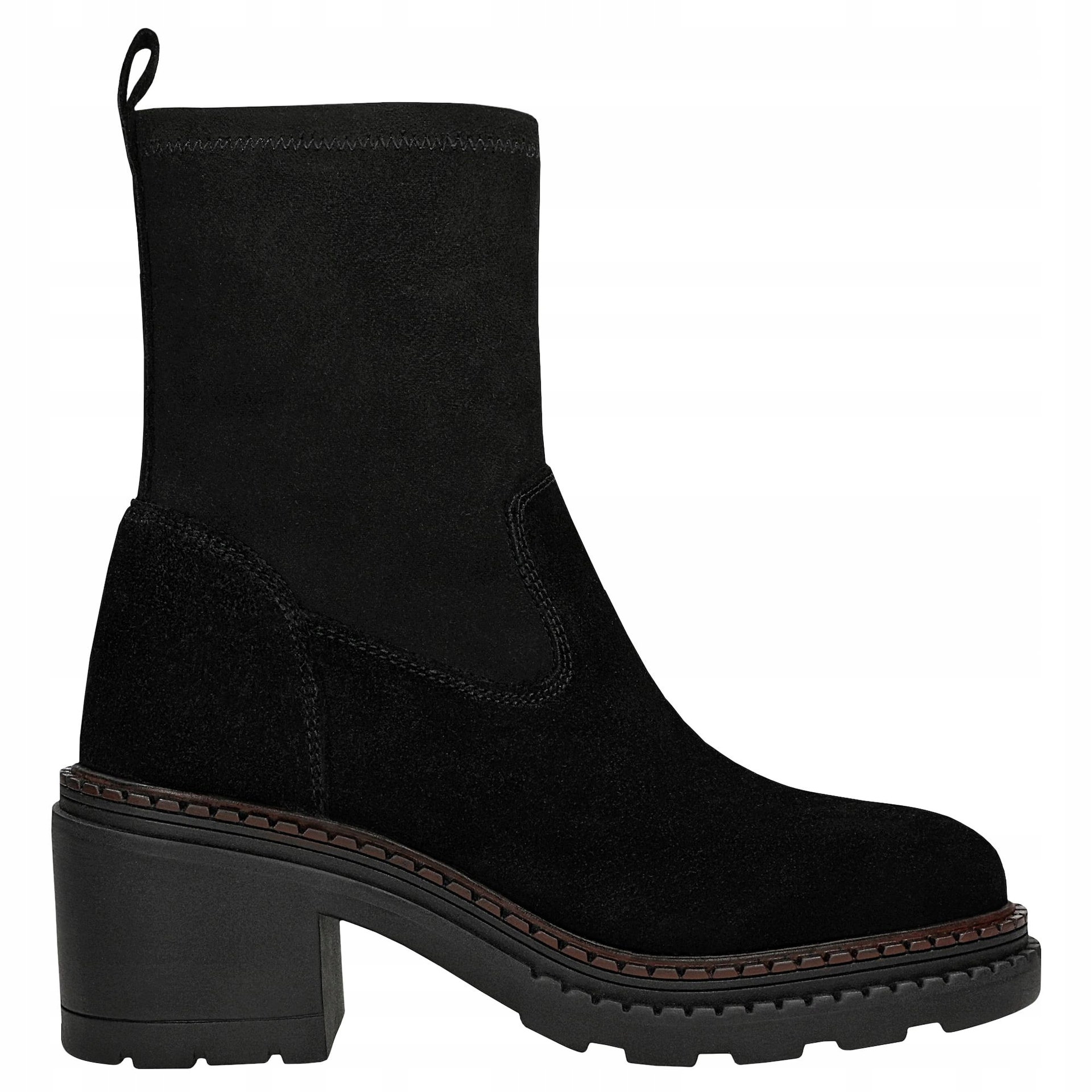 Černé masivní kotníkové boty boty vel. 38