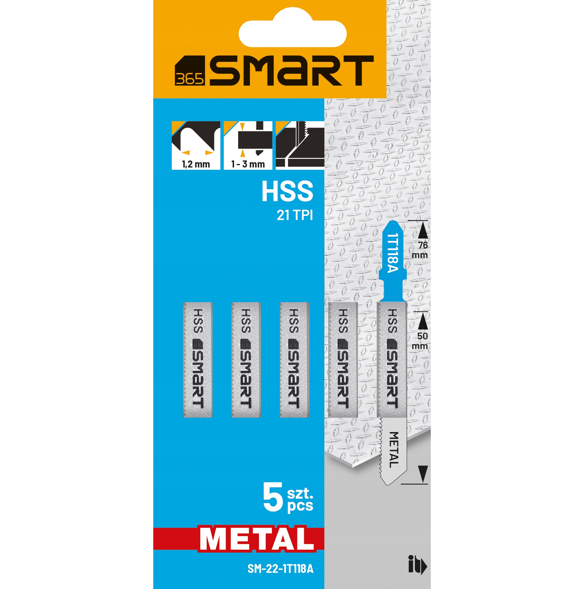 

SMART365 Brzeszczoty Hss Do Wyrzynarki 21 Tpi 5SZT