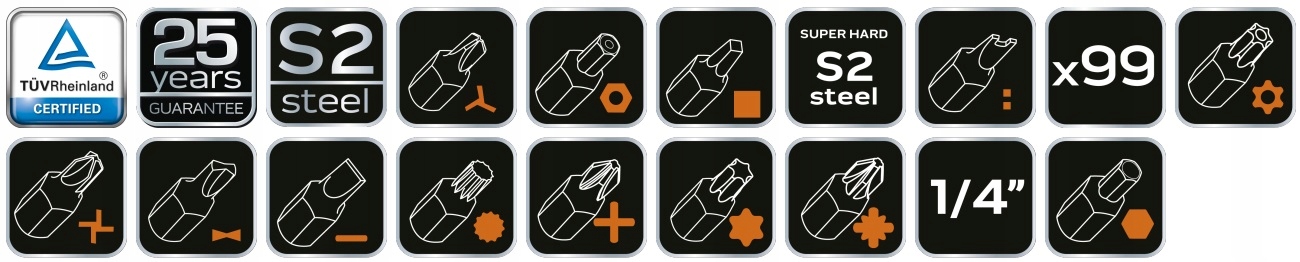 KONCOWKI WKRETAKOWE BITY TORX IMBUS x99 NEO 06 104 Producent code 06 104